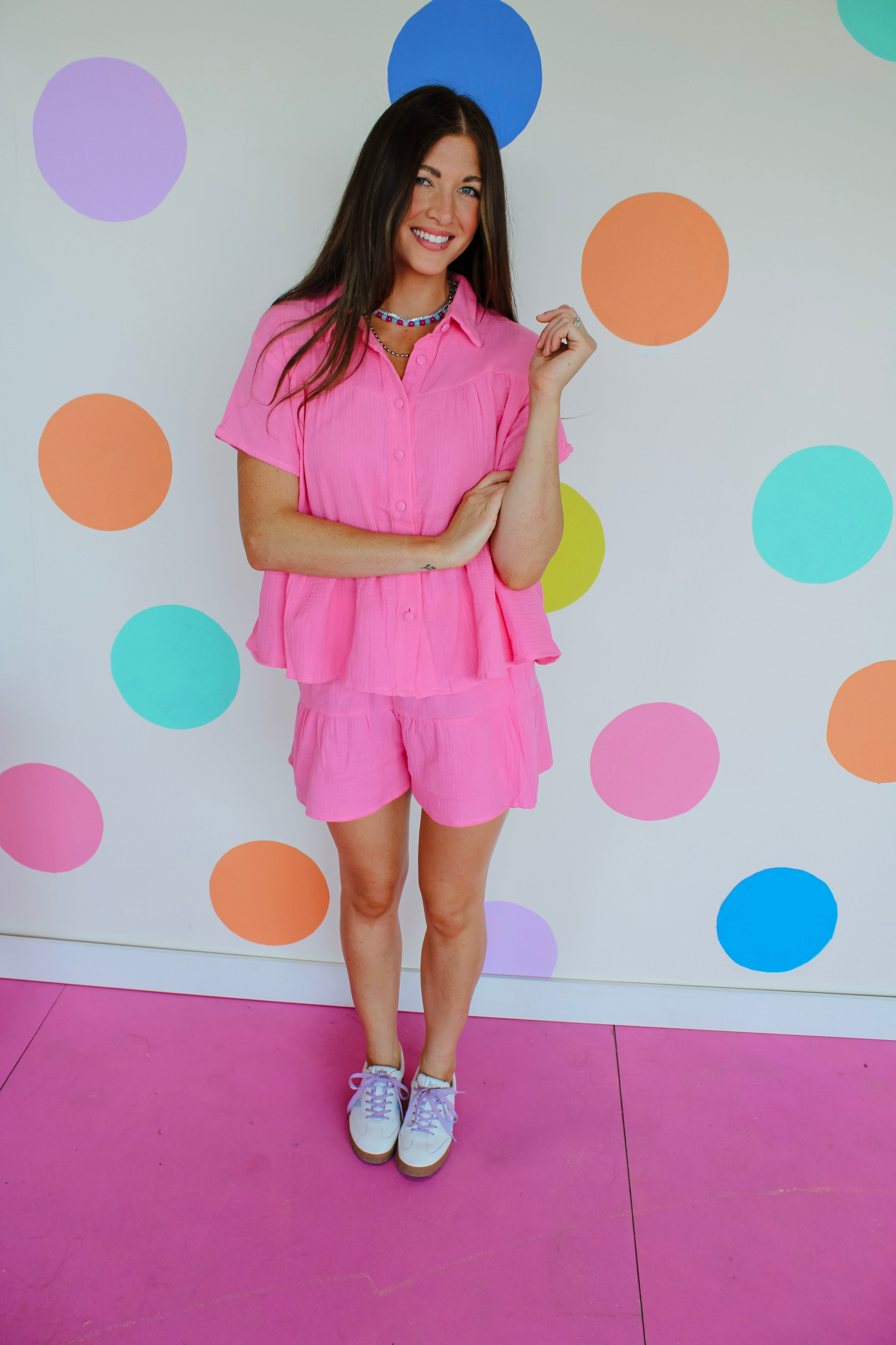 Benny Gauze Set - Rose / Shocking Pink
