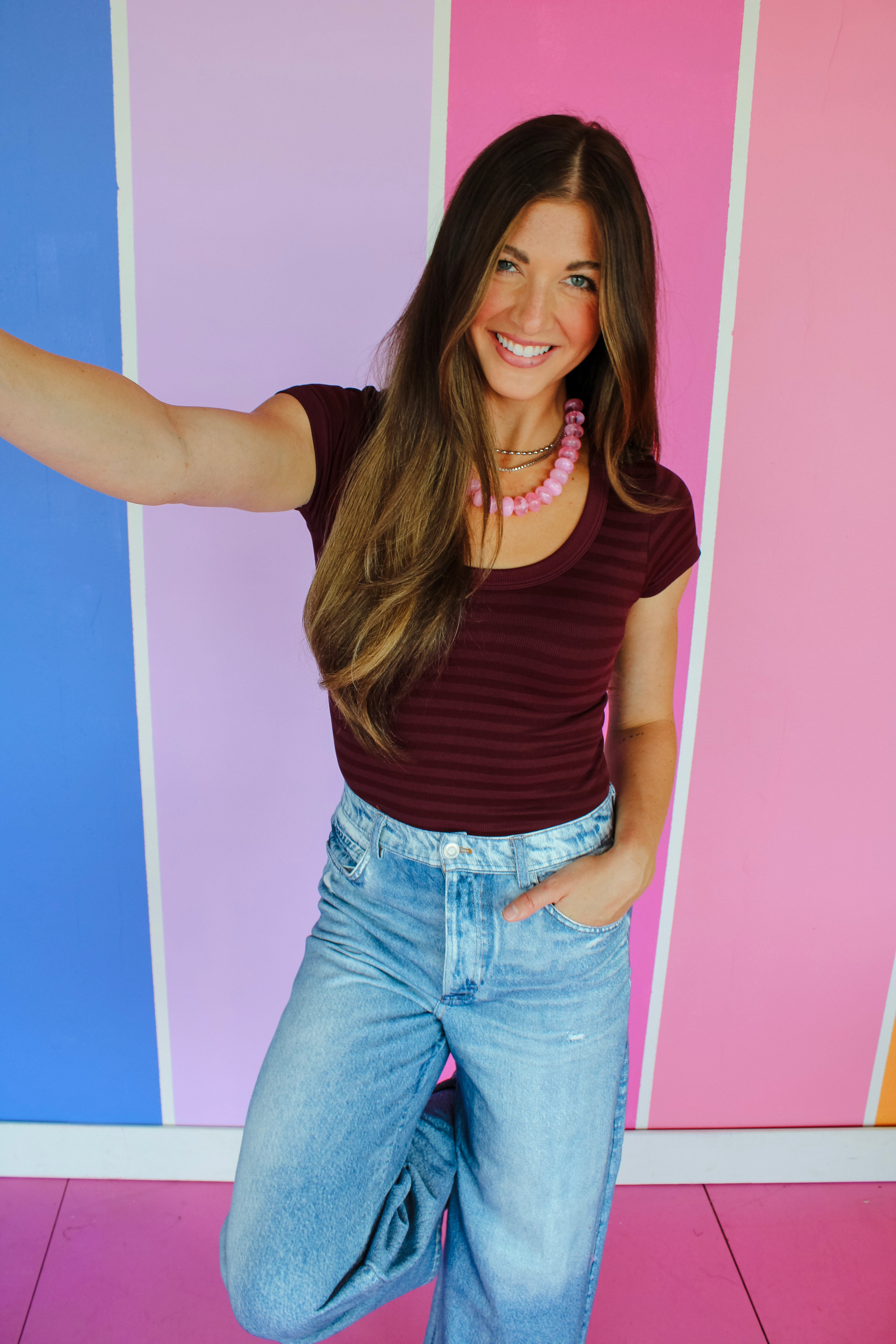 Shelby Striped Scoop Neck Tee