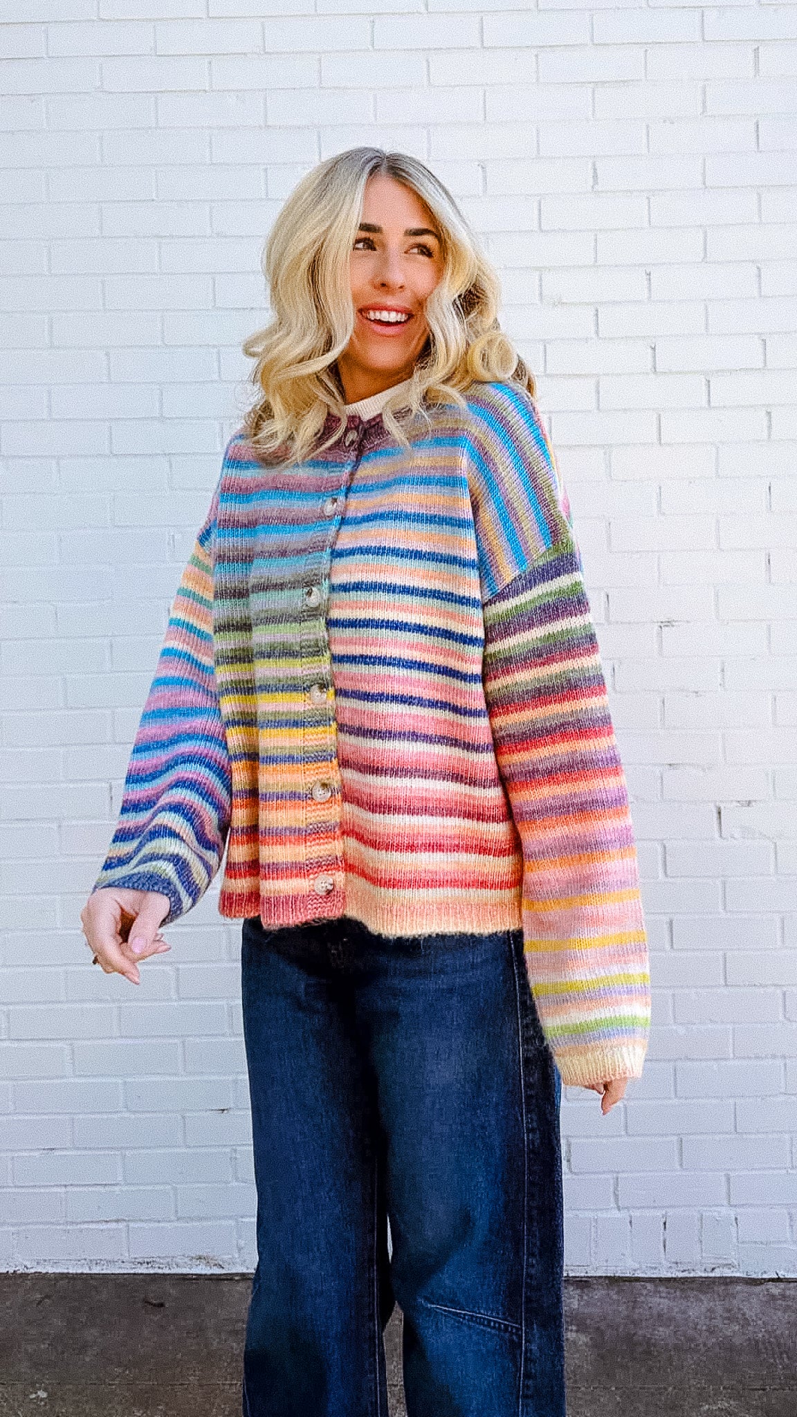 Confetti Cloud Striped Cardigan