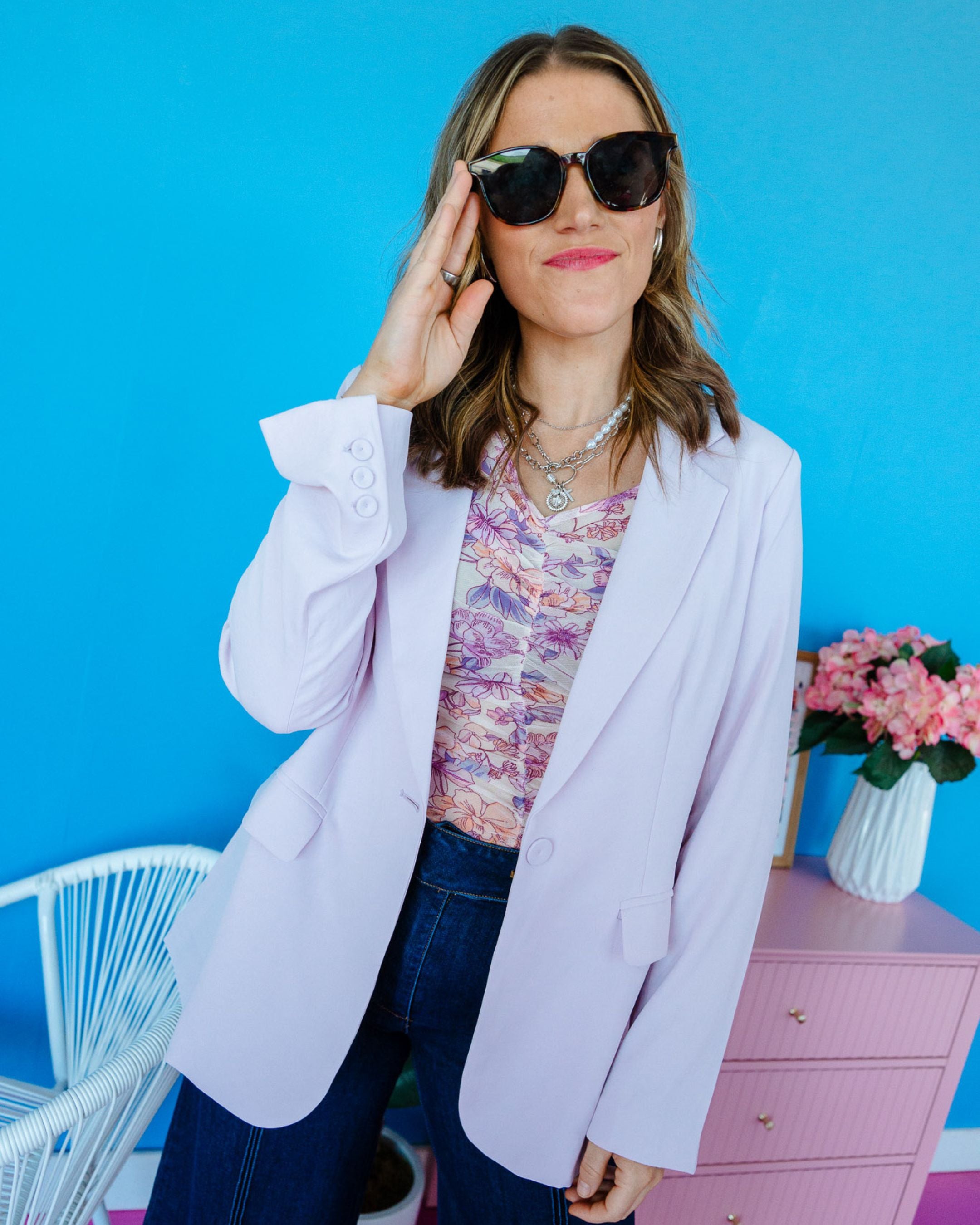 Sidney Long Sleeve Blazer - Lavender