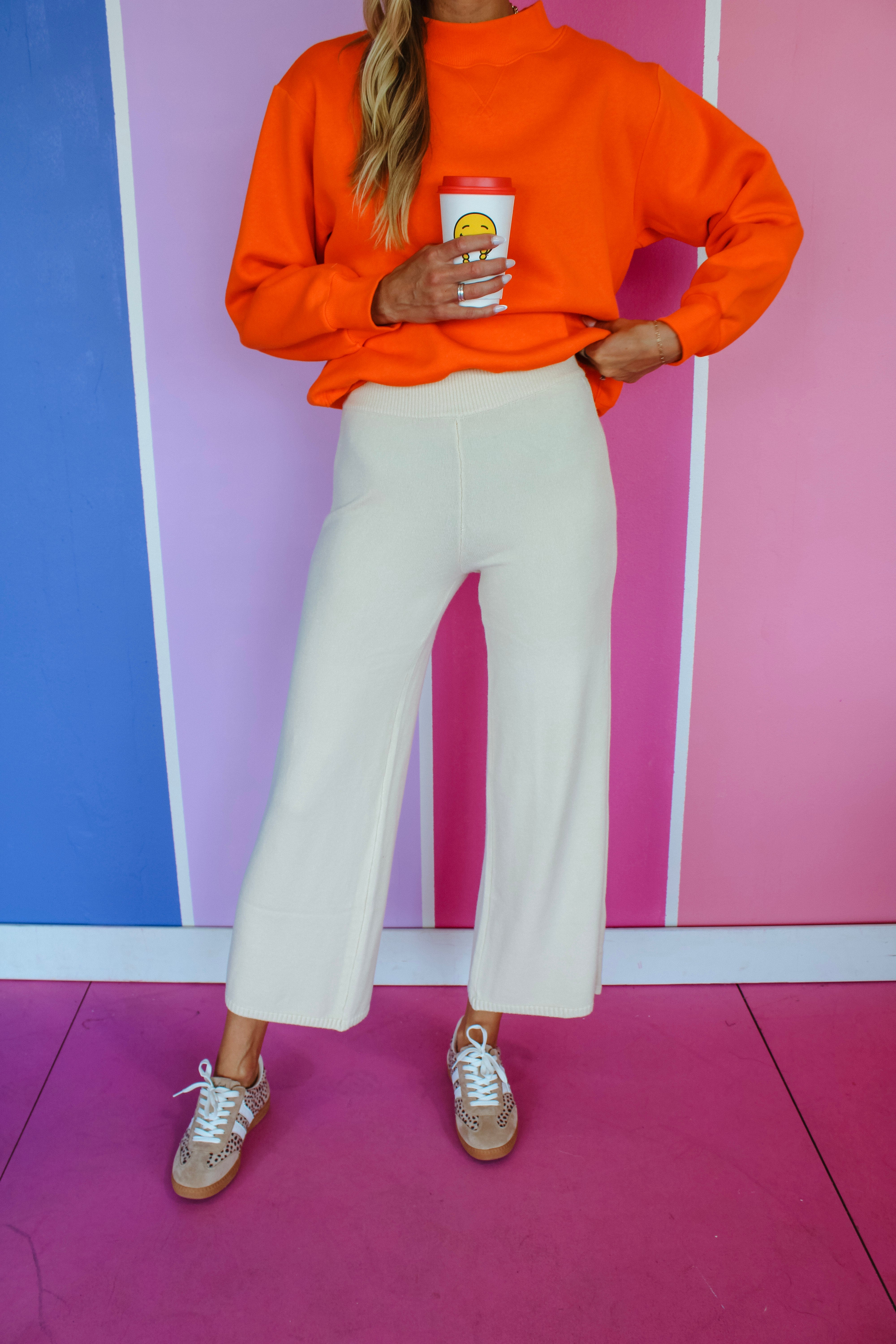 Beckett Knit Wide Leg Pants - Light Banana