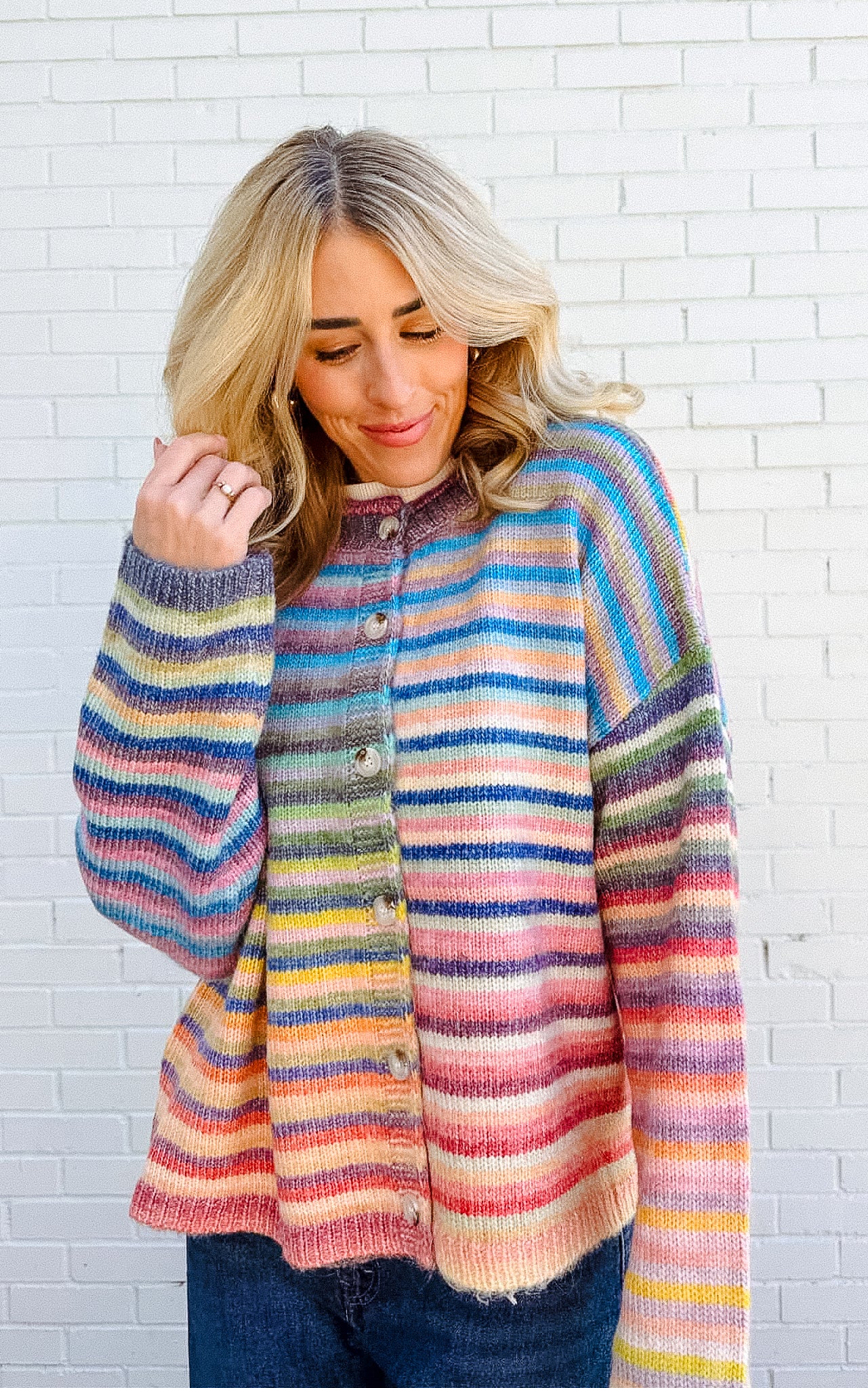 Confetti Cloud Striped Cardigan