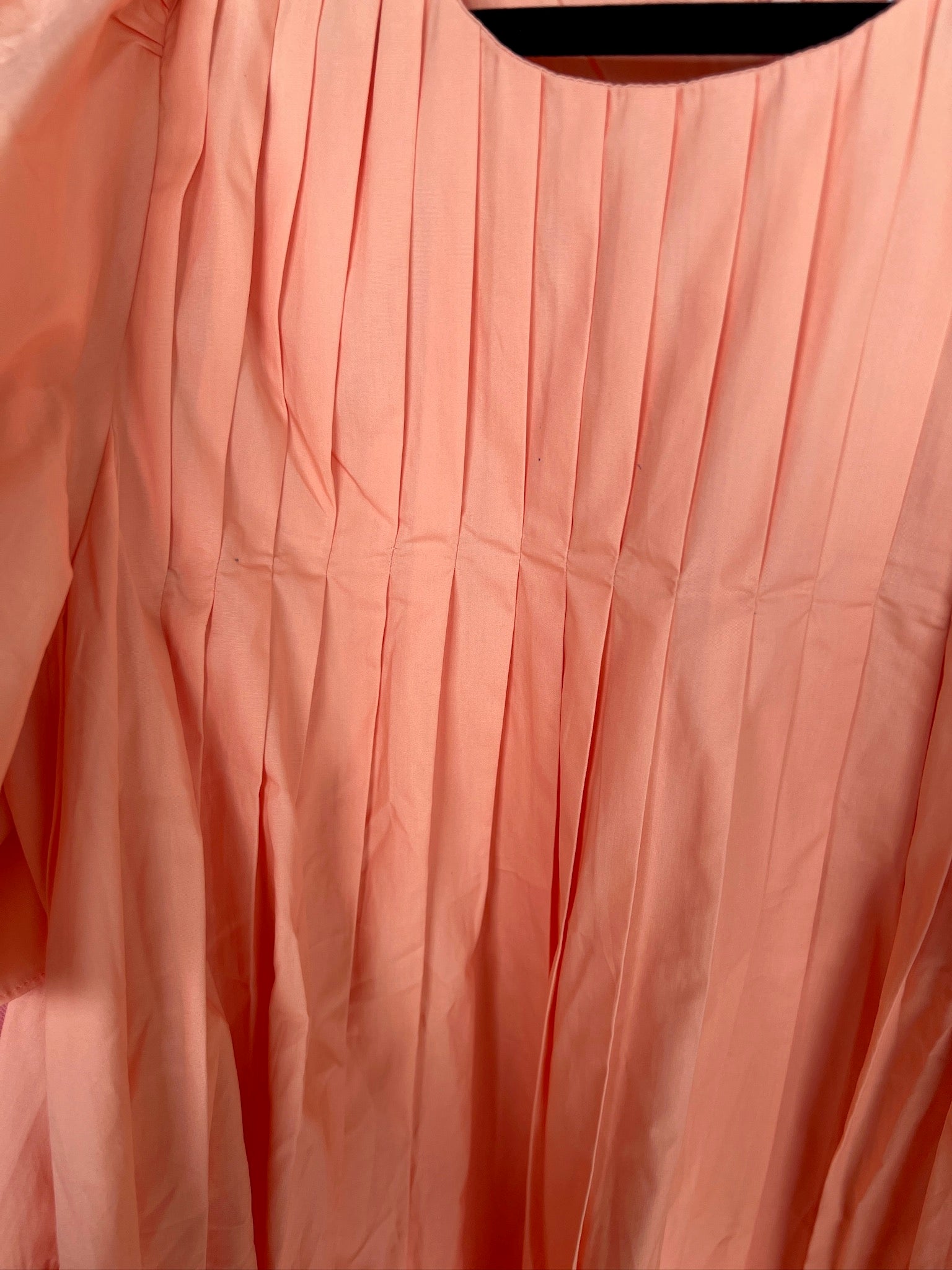 [Defect Sale] Rita Pintuck Detail Mini Dress - Peach - LARGE