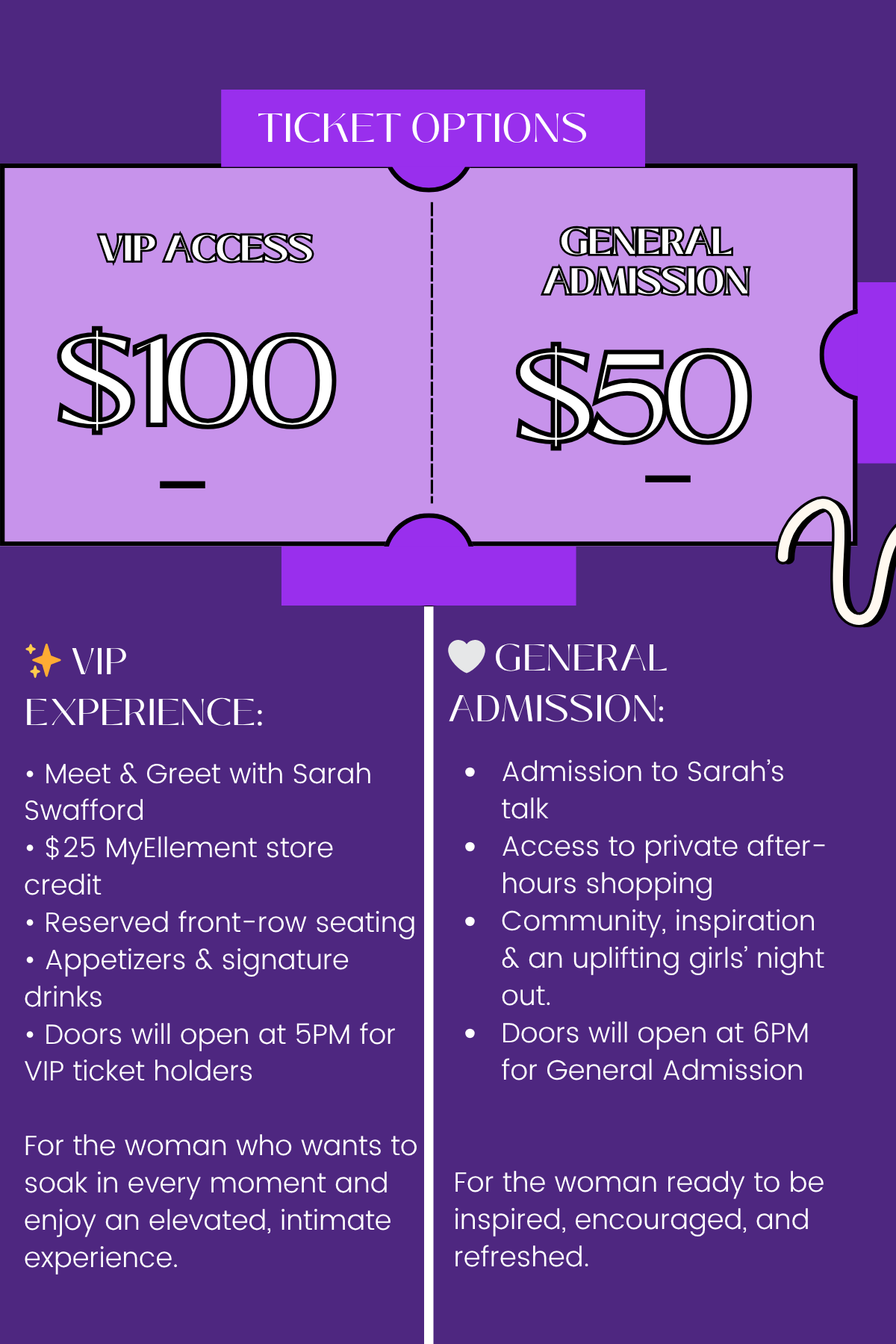 TICKET: WEAR YOUR WORTH - Sarah Swafford x MyEllement Boutique