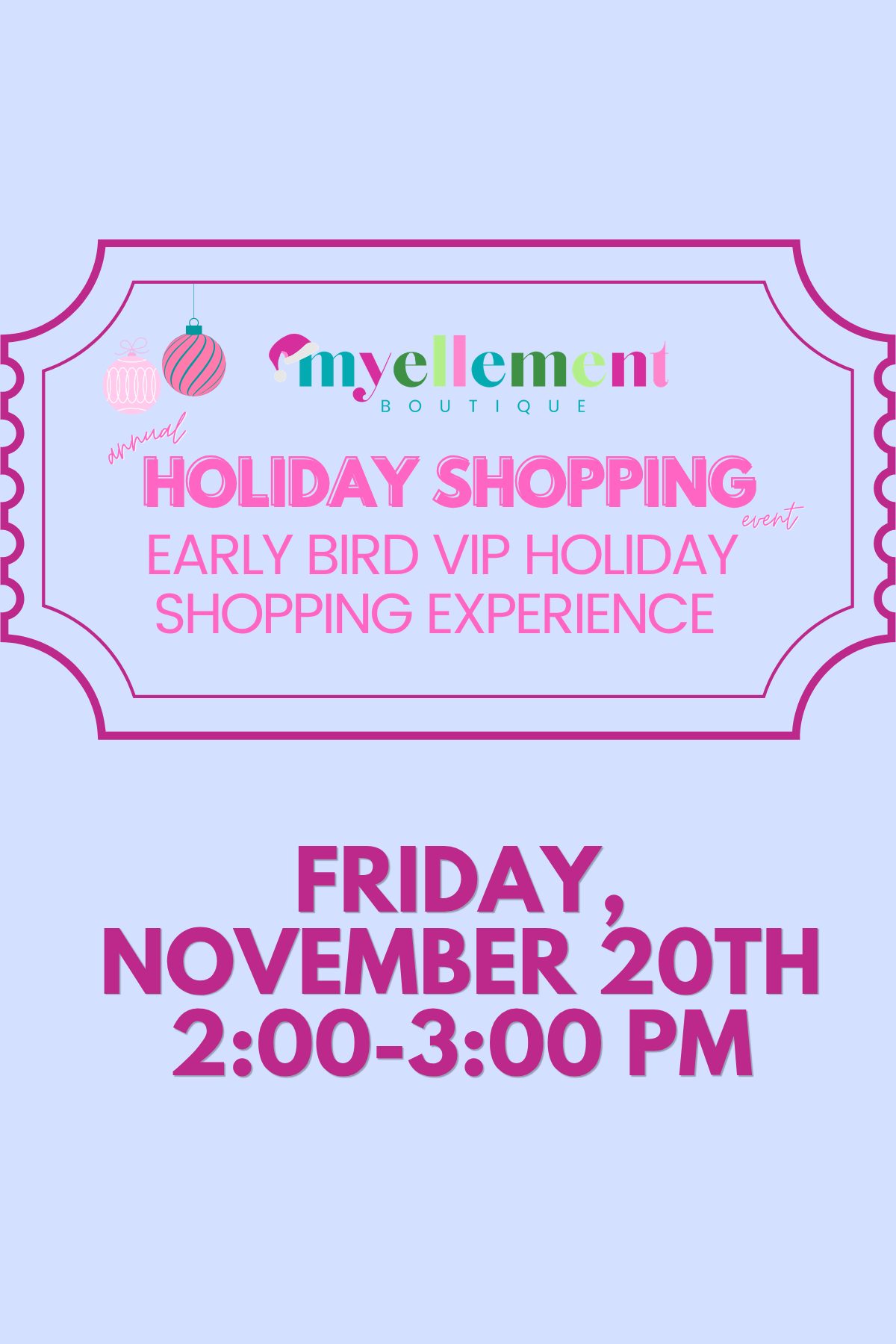 [TICKET] EARLY BIRD 2026 VIP HOLIDAY SHOPPING EXPERIENCE