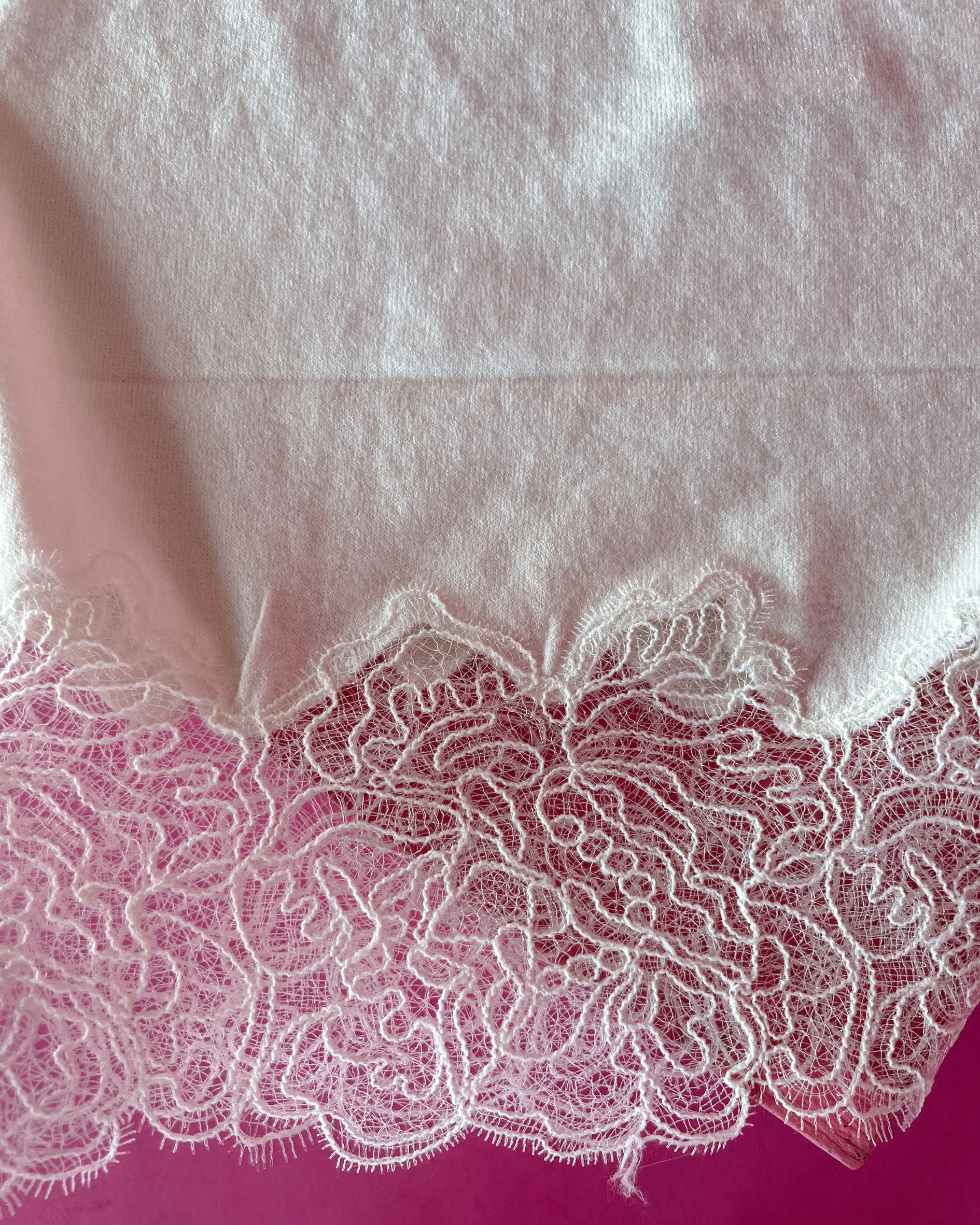 Clara Half Sleeve Knit Lace Top - Cream