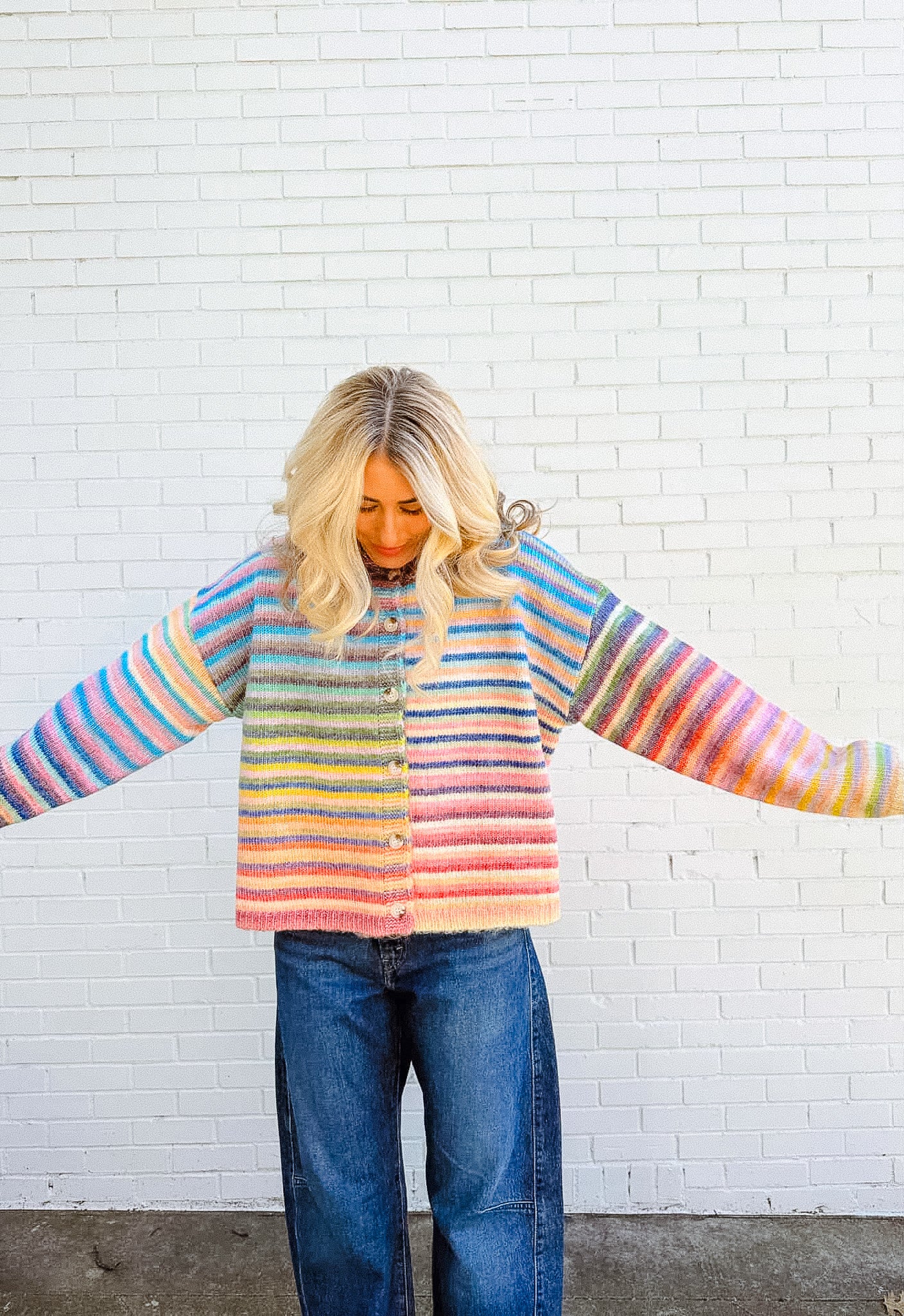 Confetti Cloud Striped Cardigan