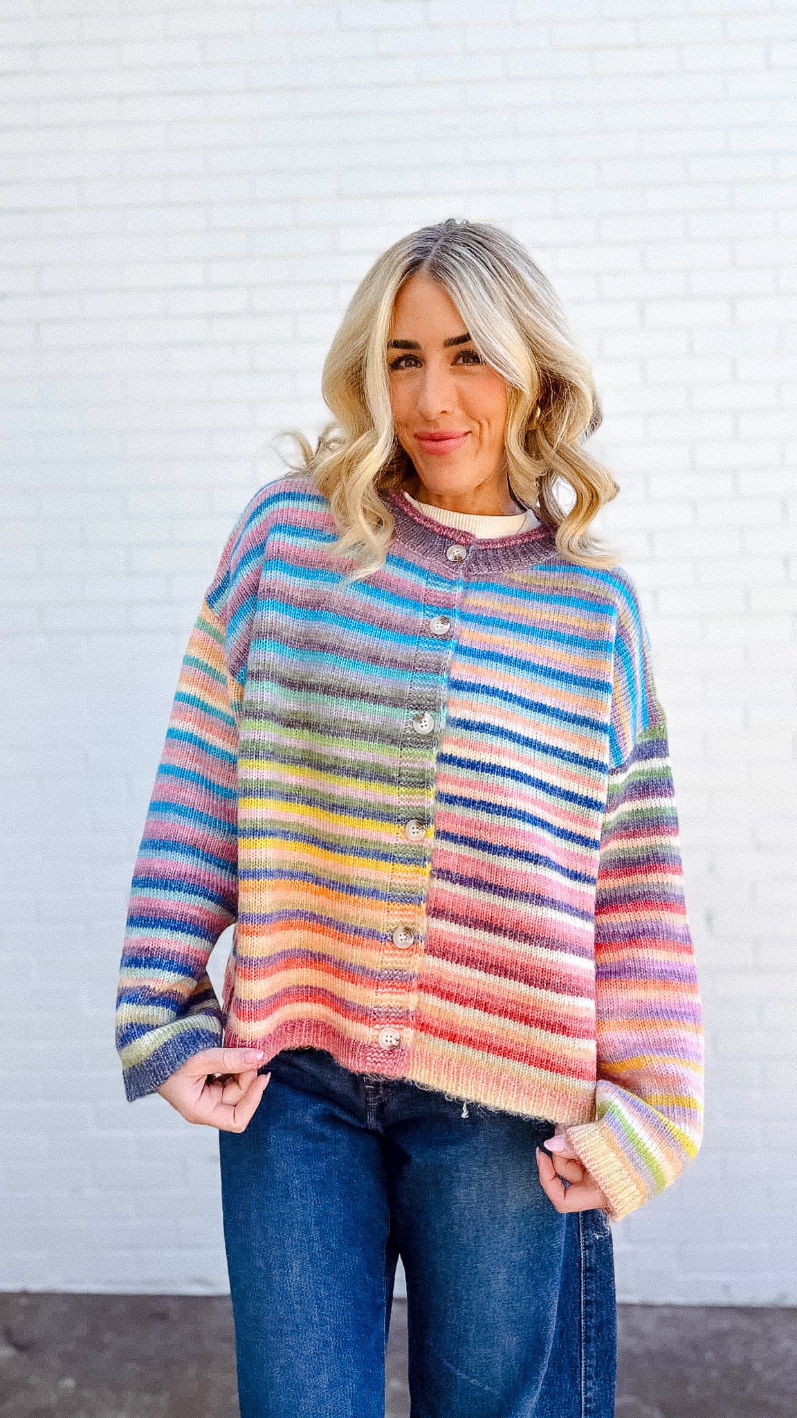 Confetti Cloud Striped Cardigan