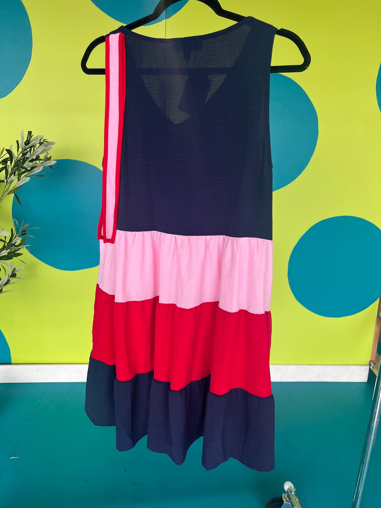 [Defect Sale] Justice Colorblock Mini Dress - Navy + Cool Red -LARGE
