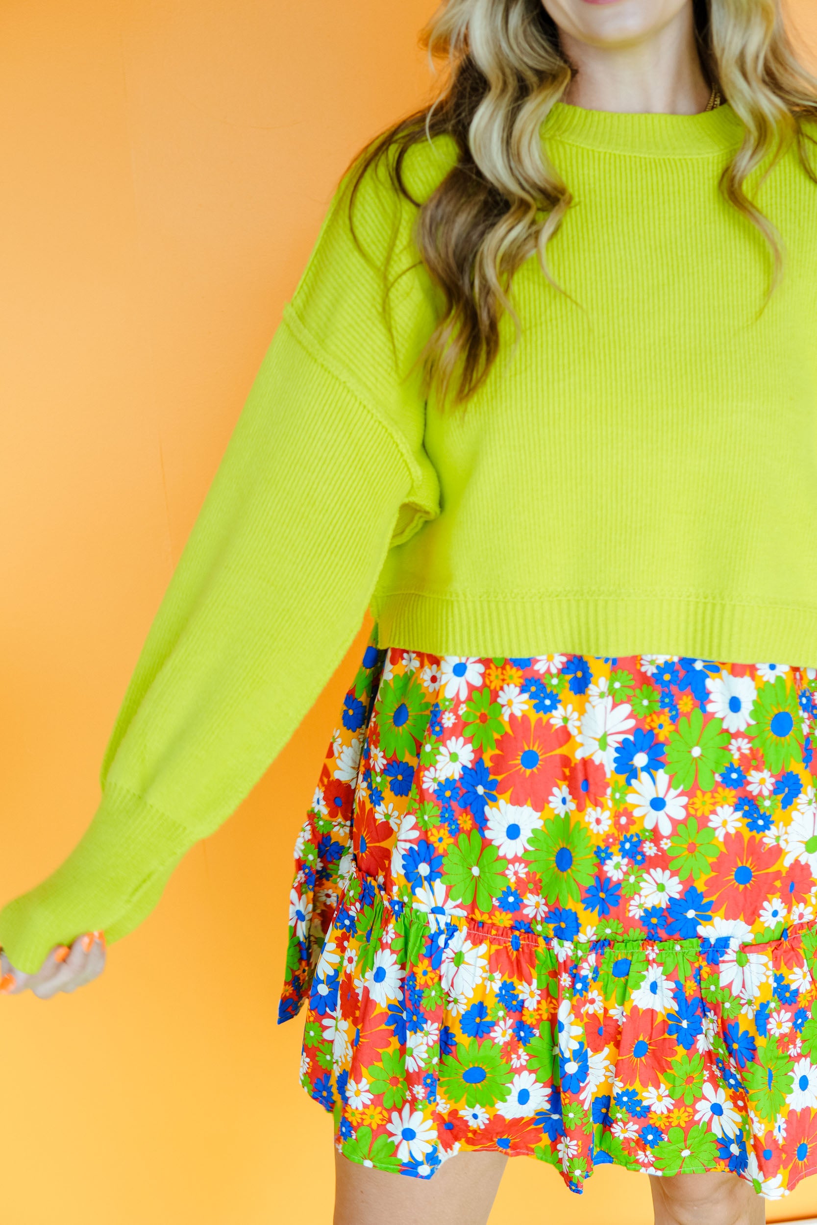 Kim Boxy Sweater - Lime