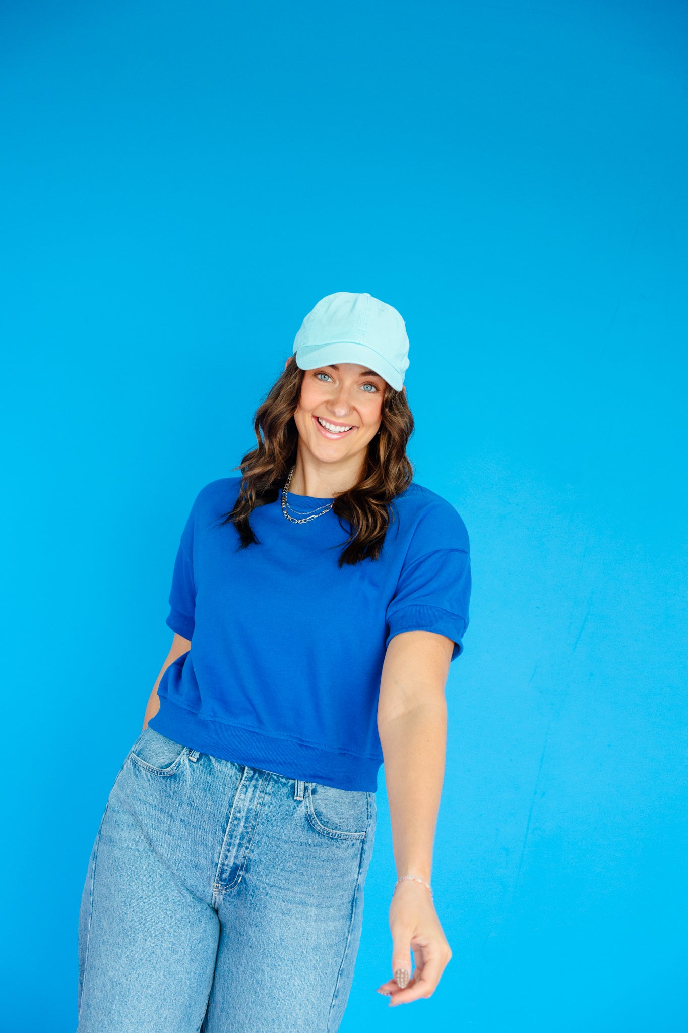 Macy French Terry Top - Oxford Blue