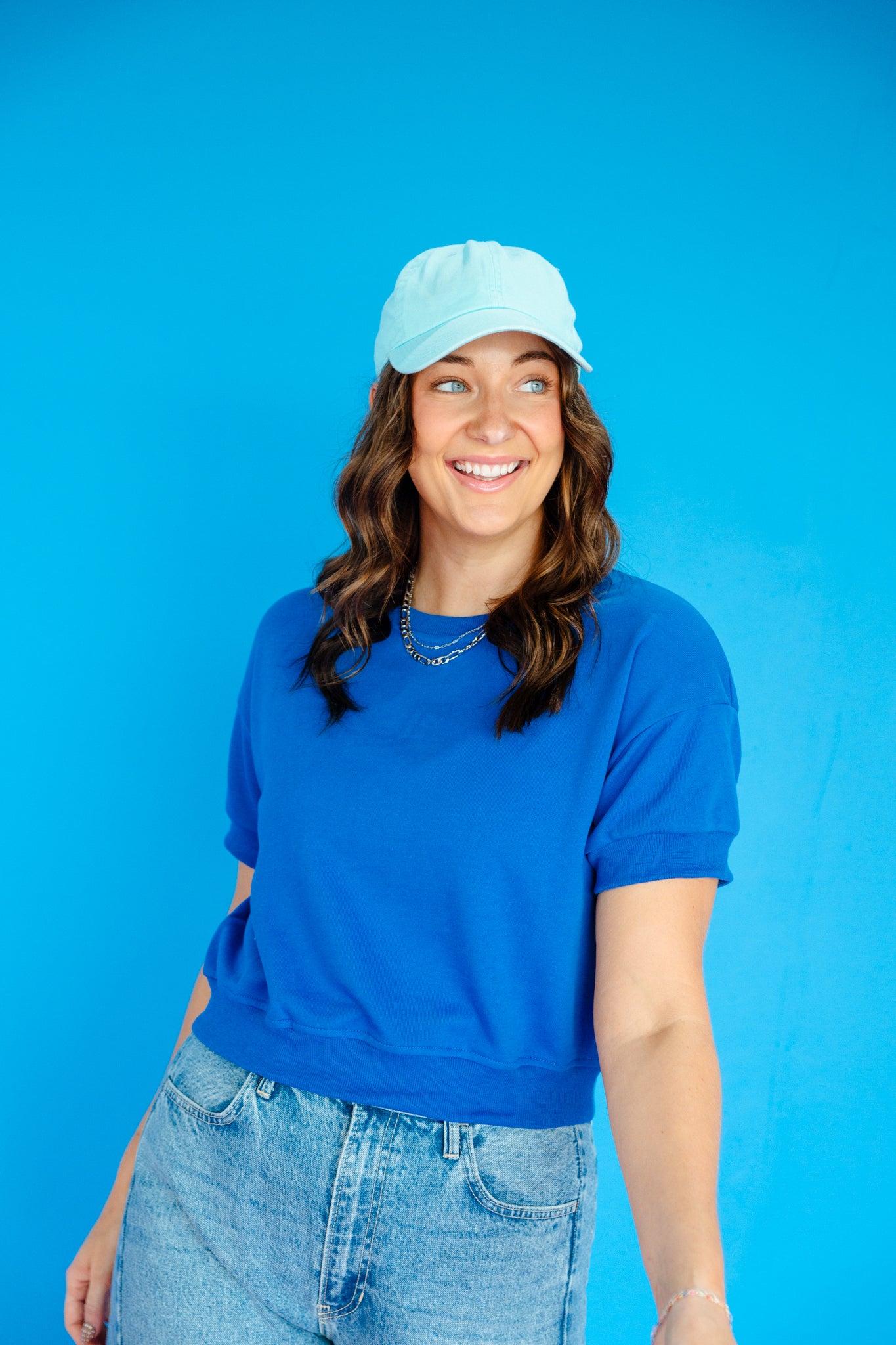 Macy French Terry Top - Oxford Blue