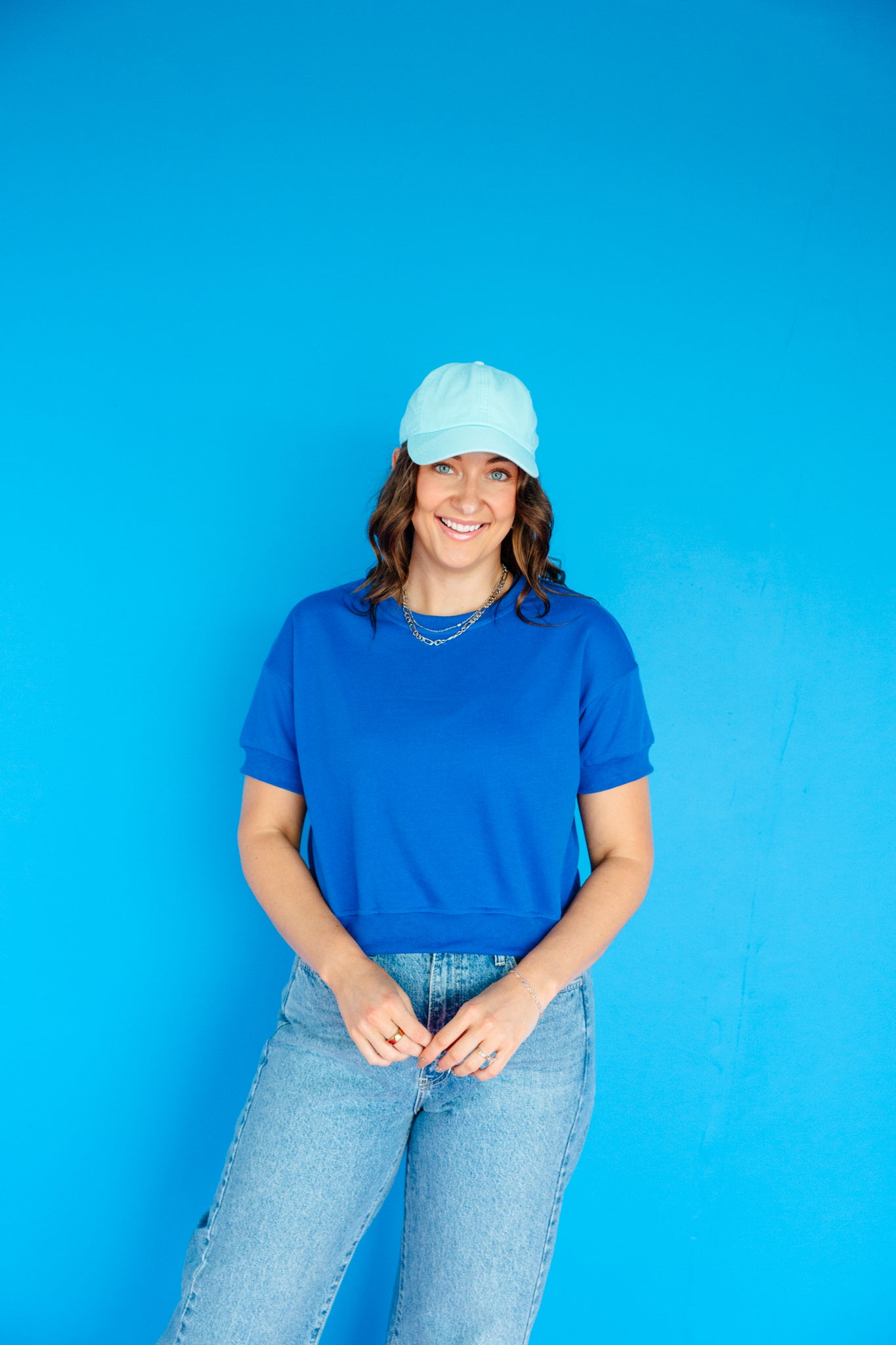 Macy French Terry Top - Oxford Blue