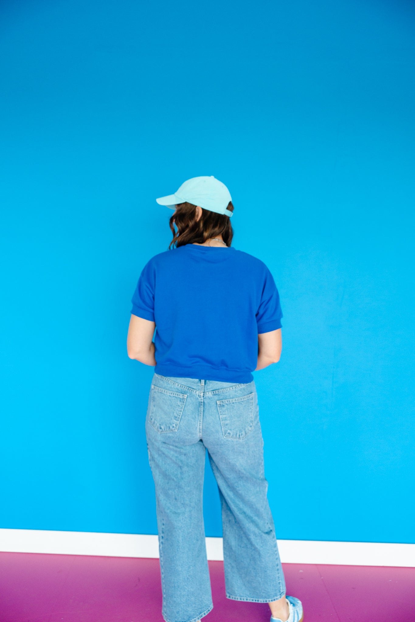 Macy French Terry Top - Oxford Blue