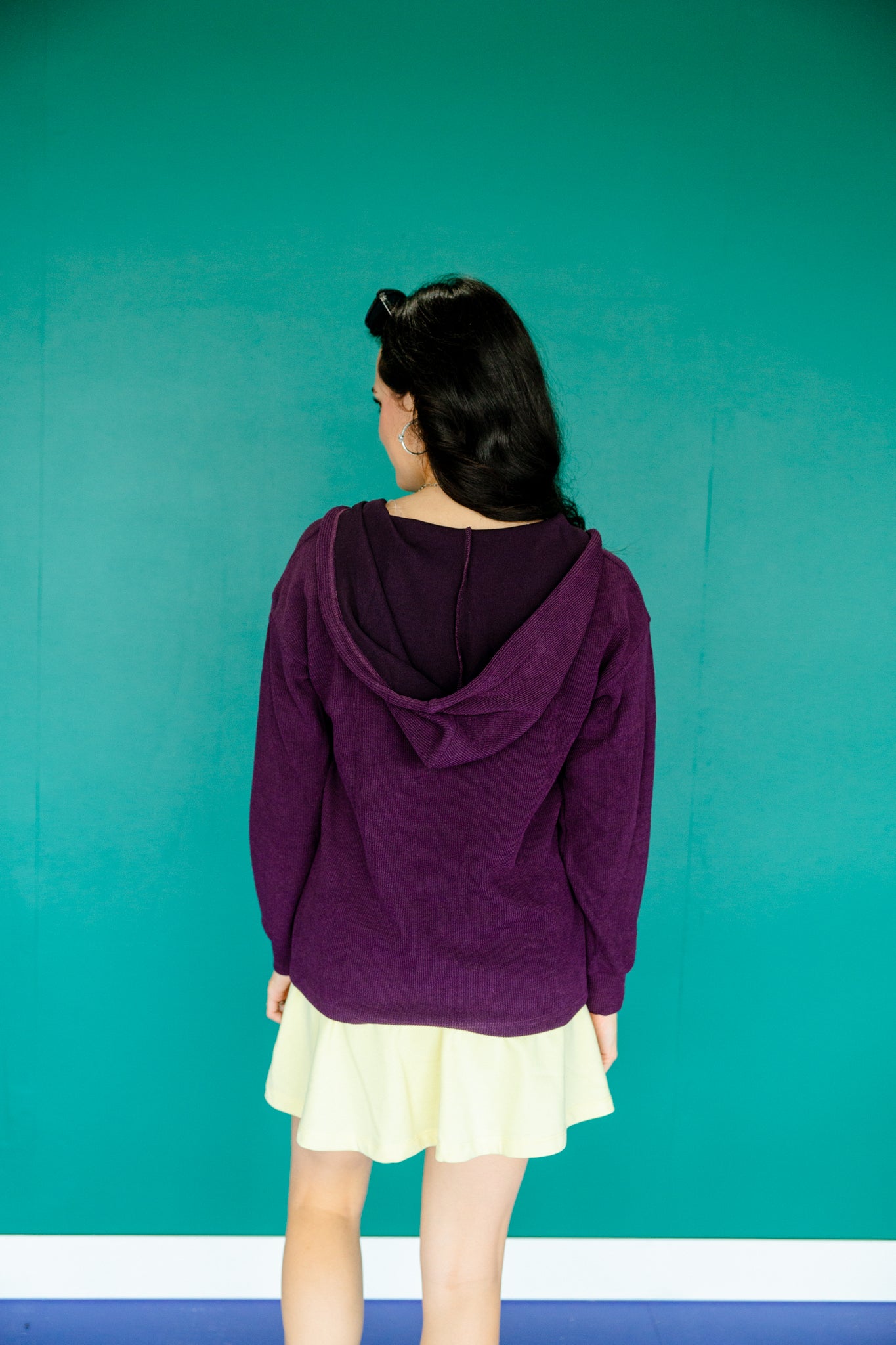 Geenie Ribbed Hooded Sweater - Damson
