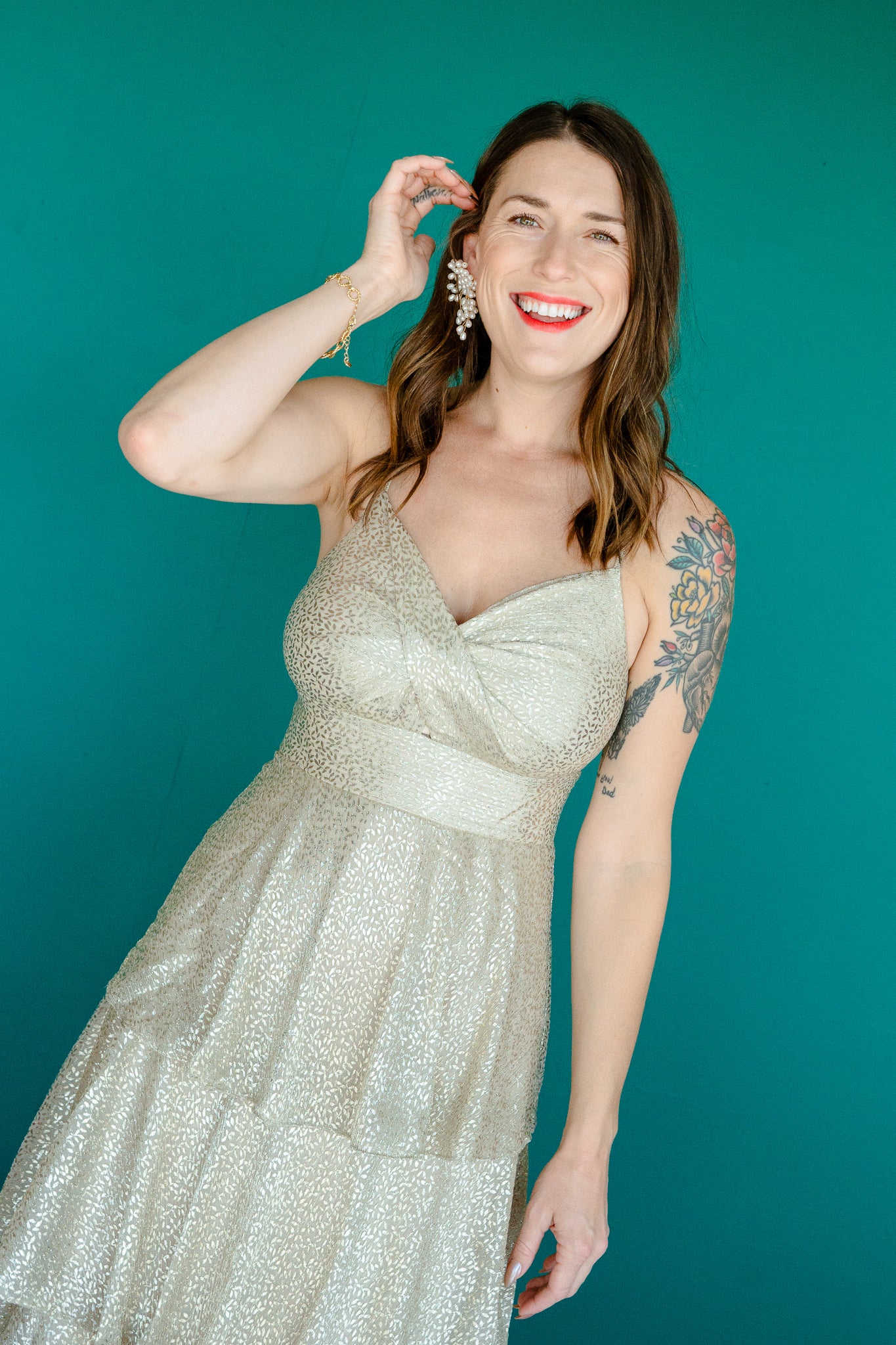 Deborah Tiered Maxi Dress - Gold