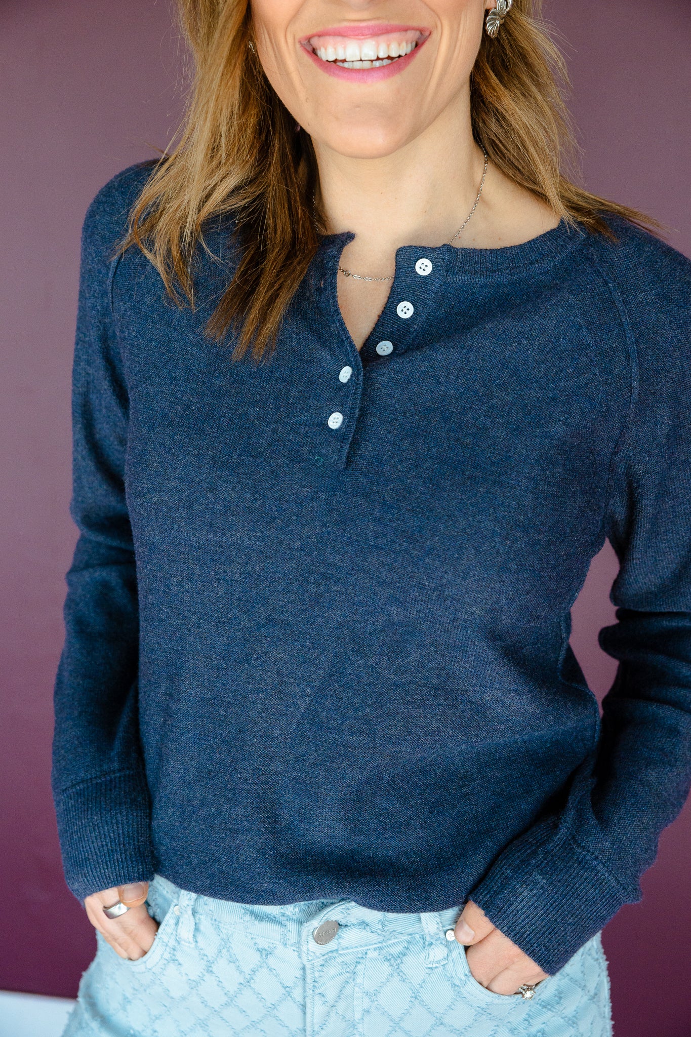 Hillarie Long Sleeve Henley Top