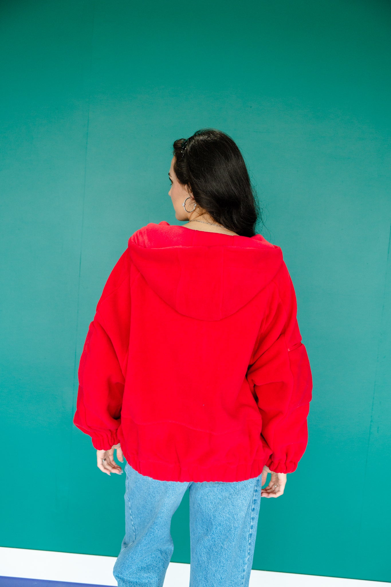 Hazel Hooded Pullover - Cool Red