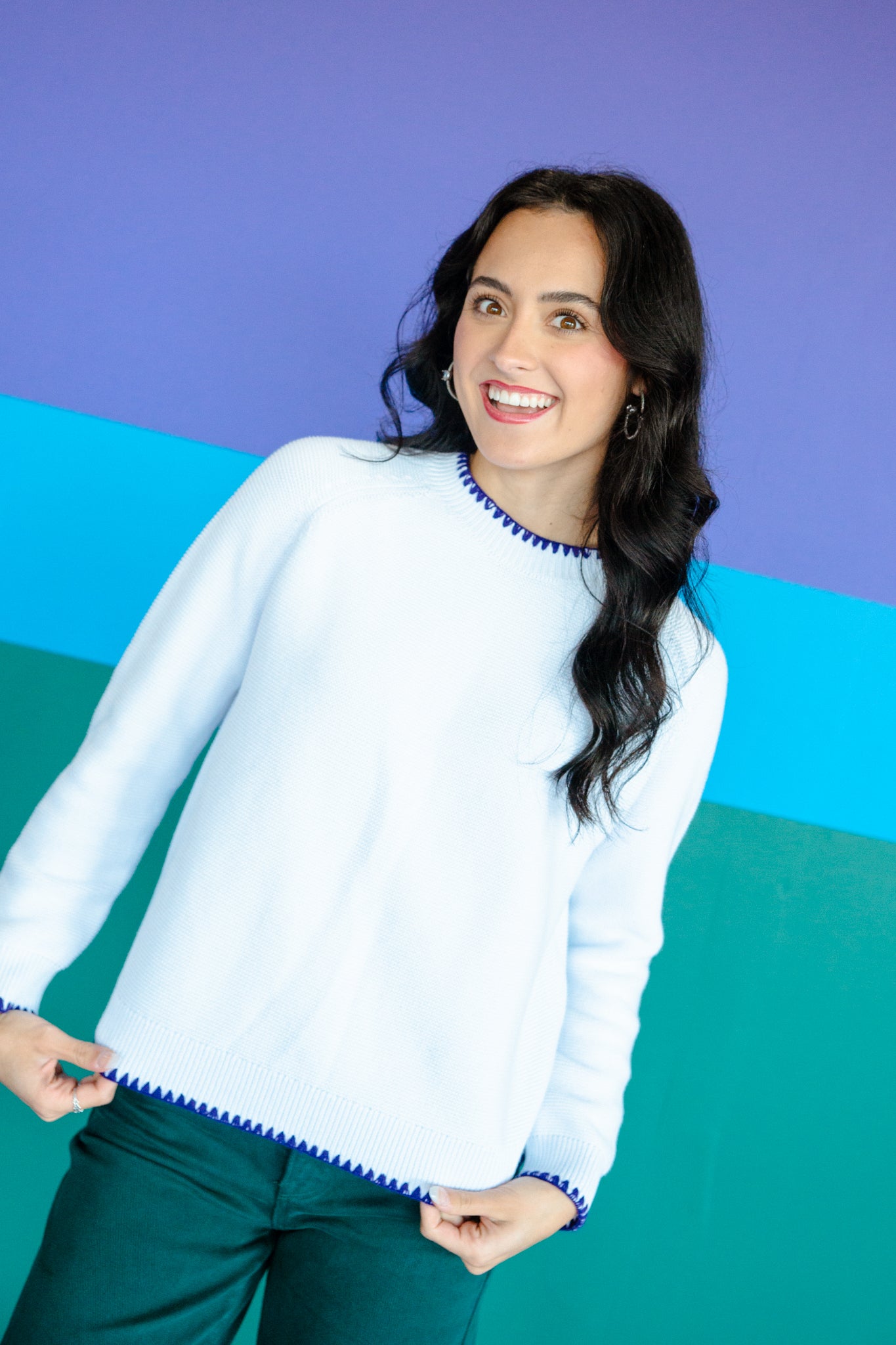 [Ellevate Basics] Daphne Decorative Stitch Sweater