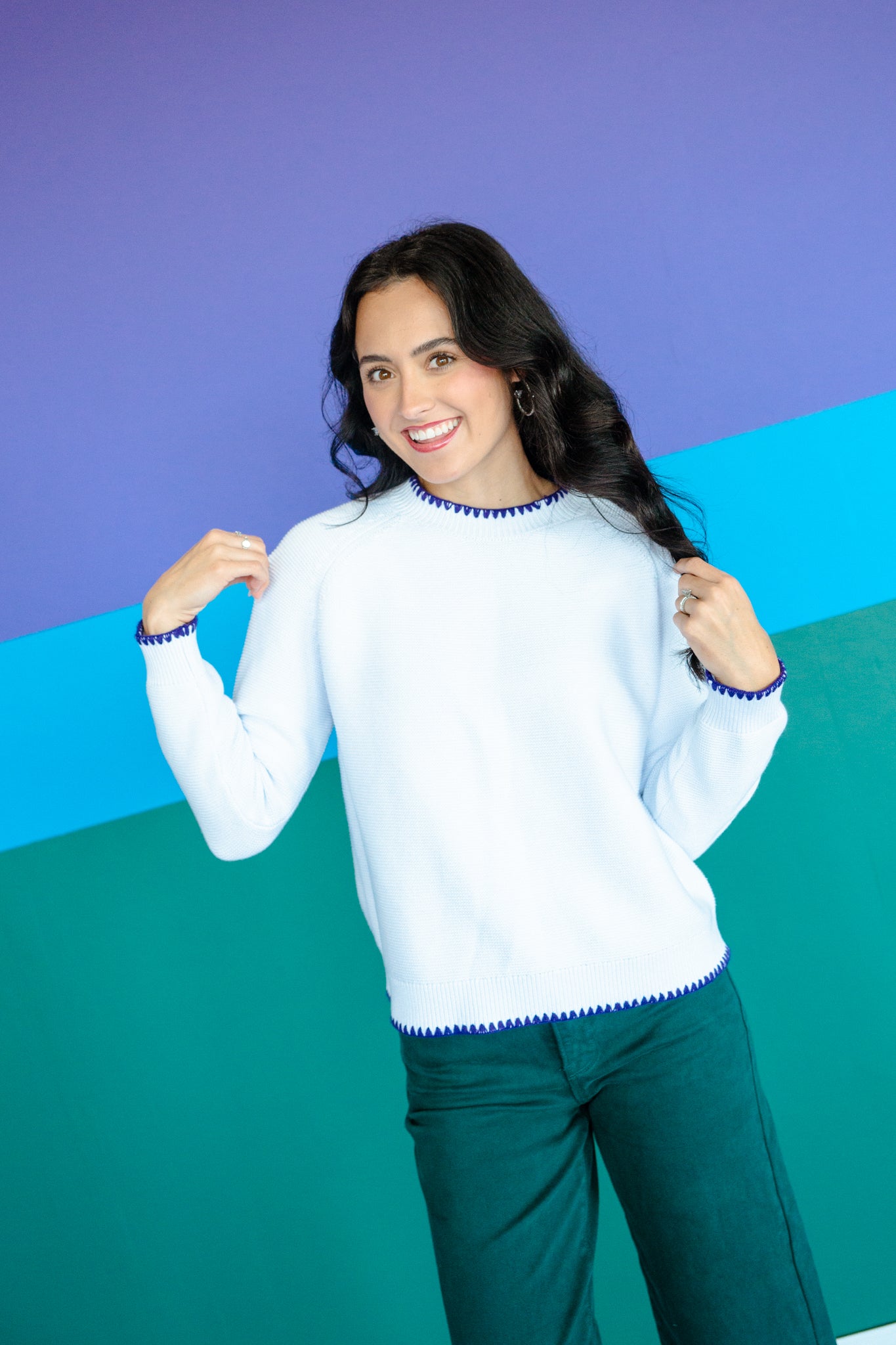 [Ellevate Basics] Daphne Decorative Stitch Sweater