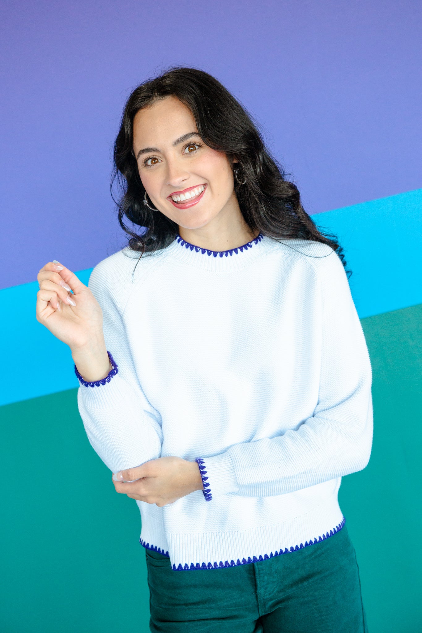 [Ellevate Basics] Daphne Decorative Stitch Sweater