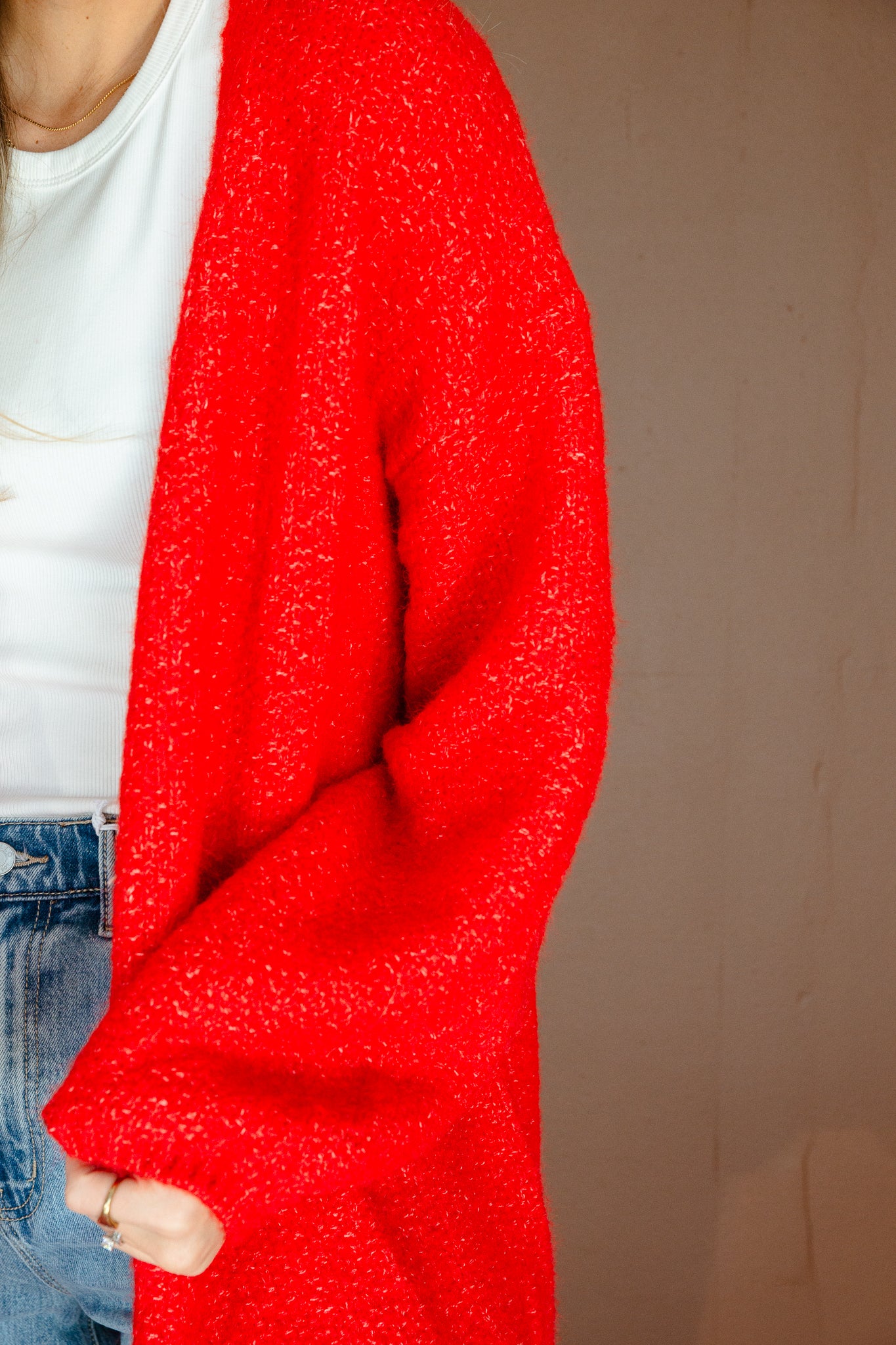 Charlie Oversized Cardigan - Warm Red