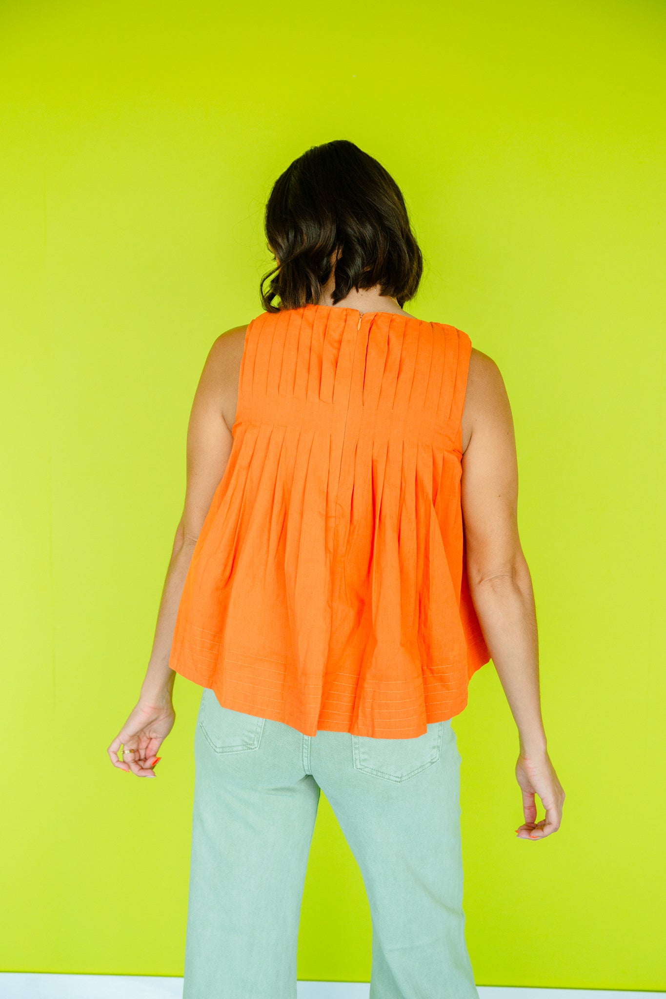 Jacie Pleated Tank - Amber