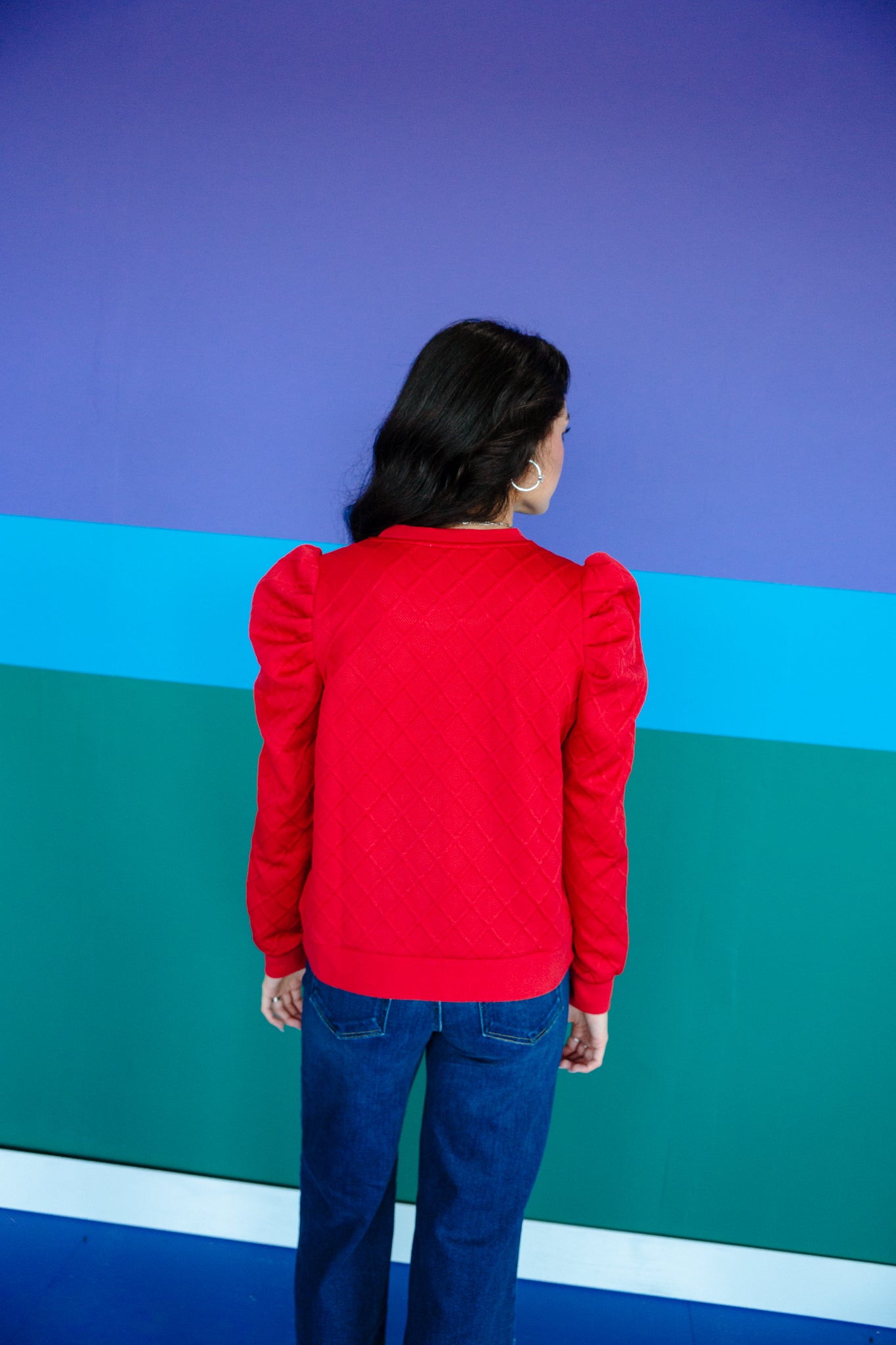 [Ellevate Basics] Phoebe Textured Puff Sleeve Top