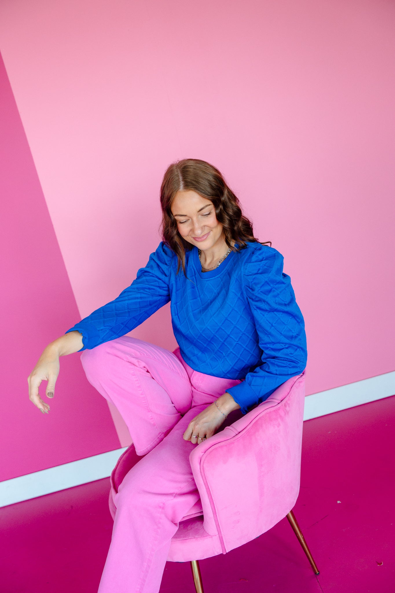 [Ellevate Basics] Phoebe Textured Puff Sleeve Top