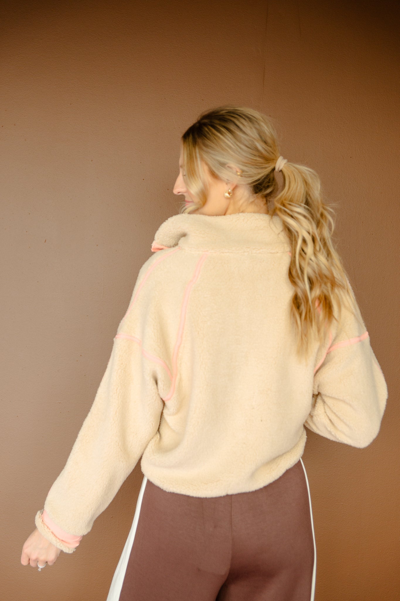 Daria Fuzzy Pullover - Honey + Peach