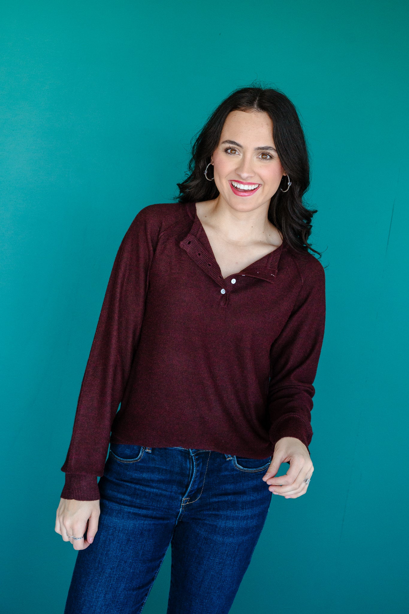 Hillarie Long Sleeve Henley Top