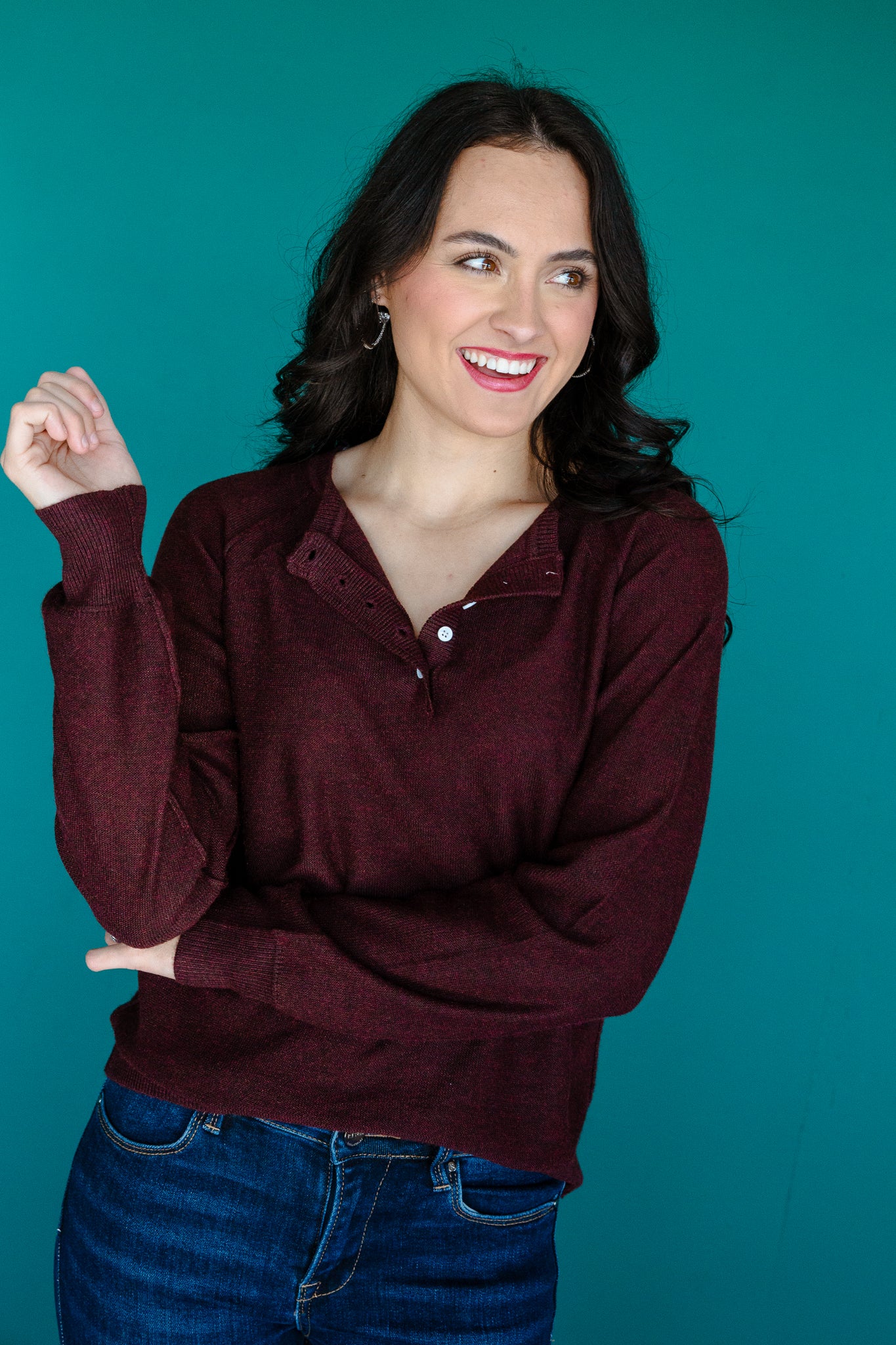 Hillarie Long Sleeve Henley Top