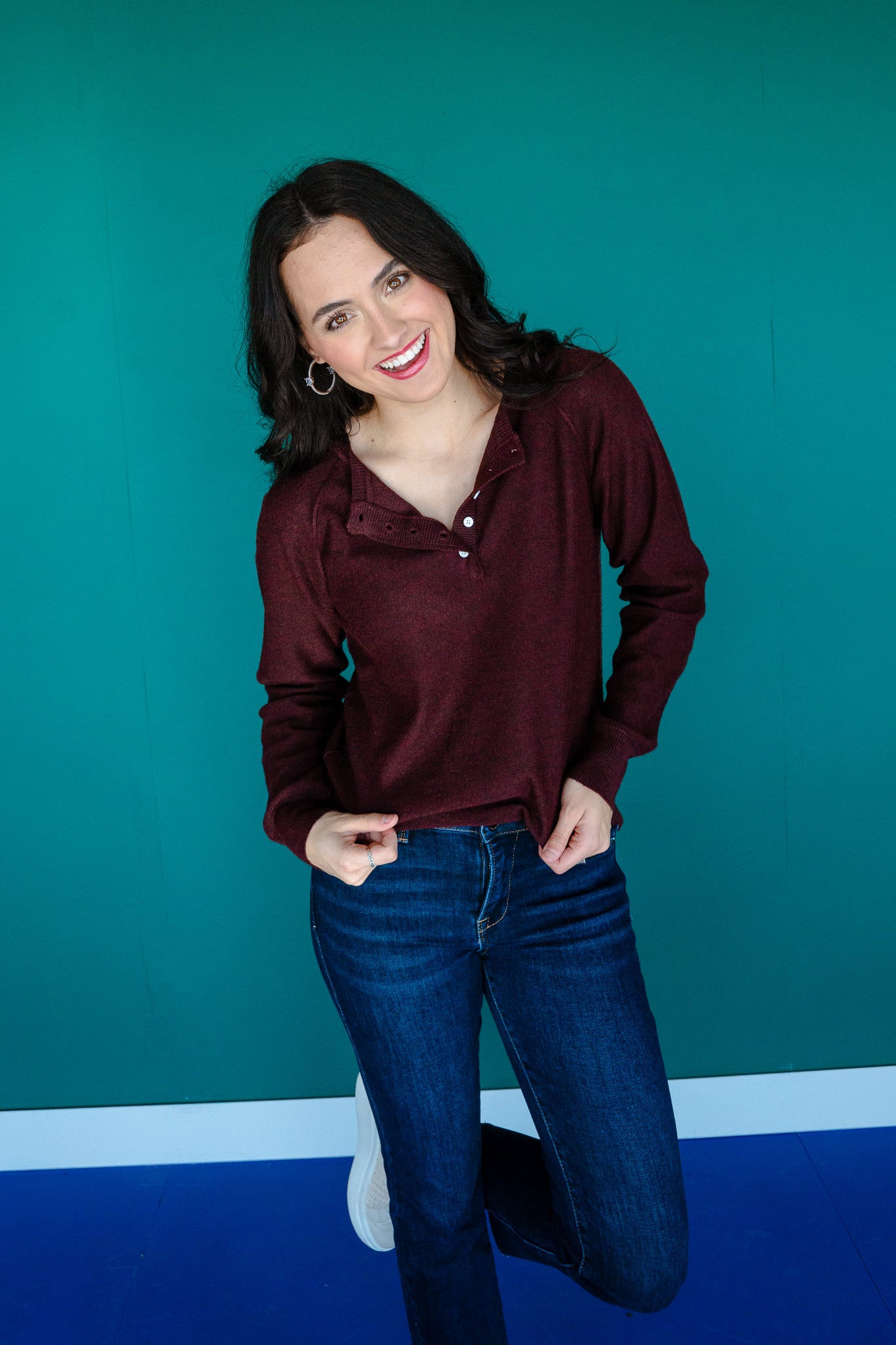 Hillarie Long Sleeve Henley Top