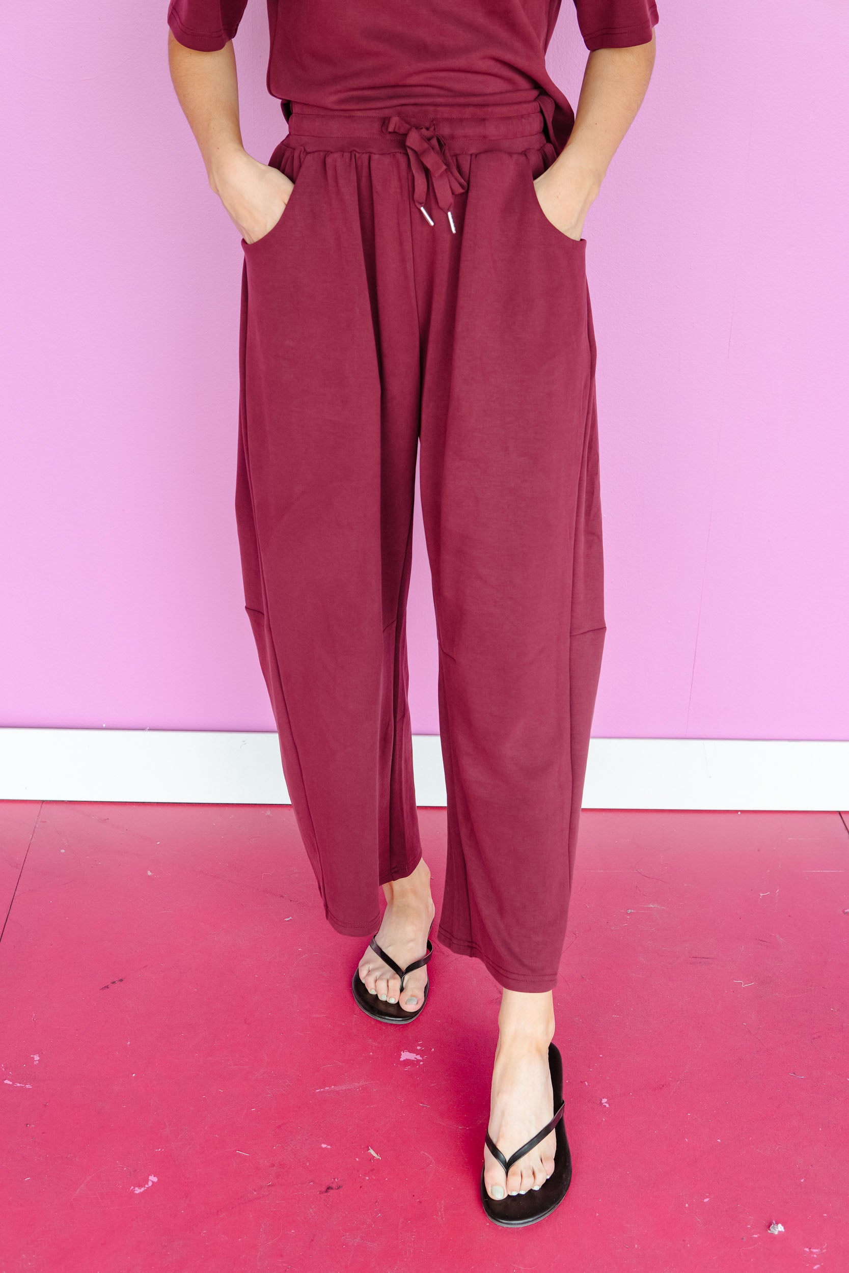 Gemma Scuba Pant - Burgundy