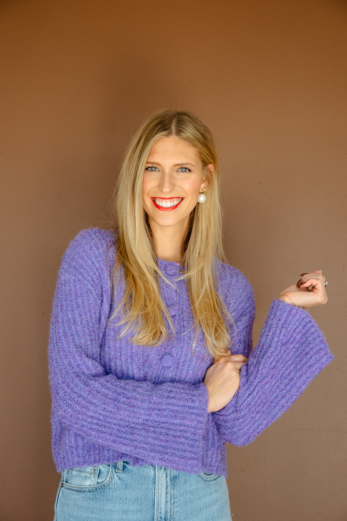 Ayla Button Down Cardigan - Violet