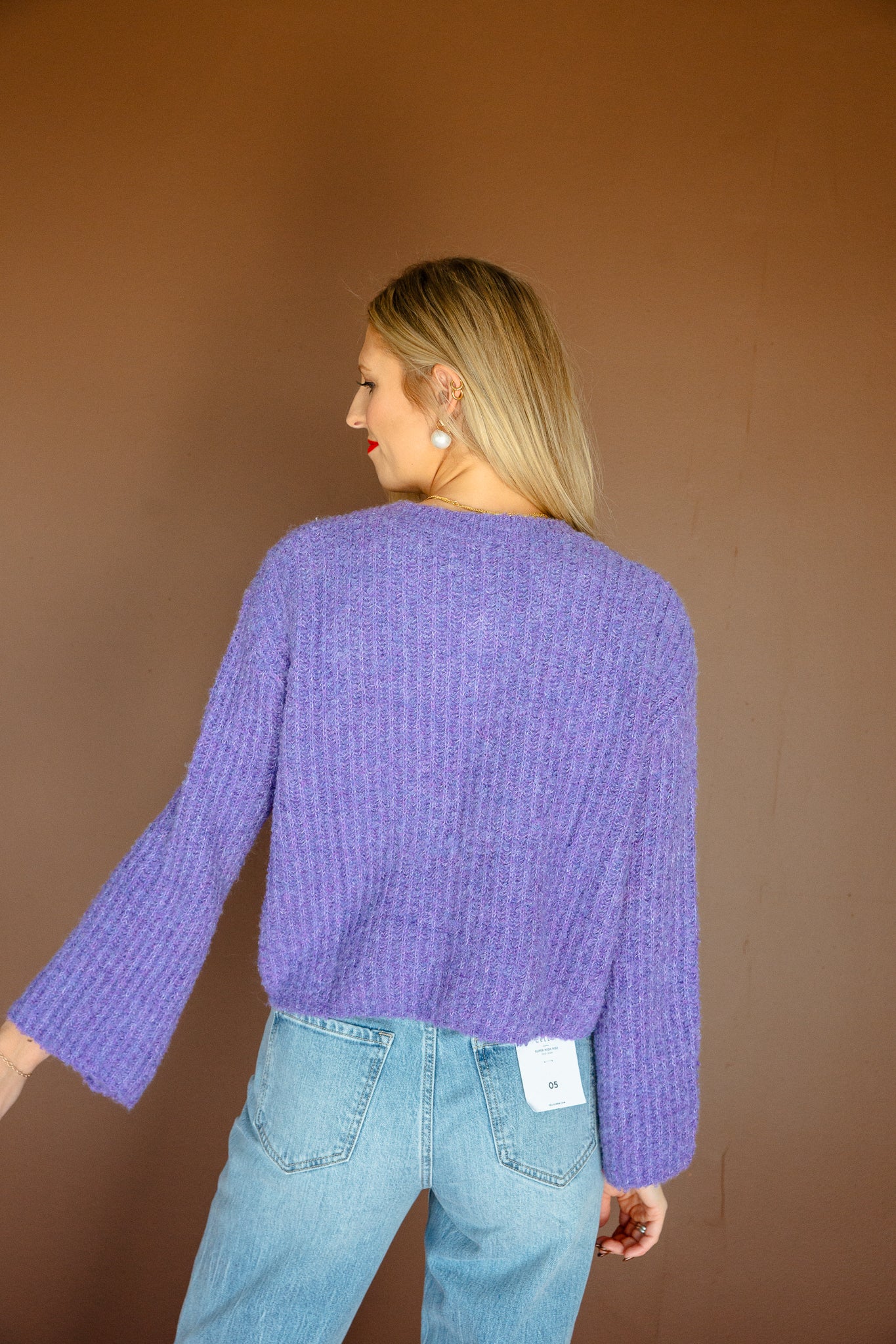Ayla Button Down Cardigan - Violet
