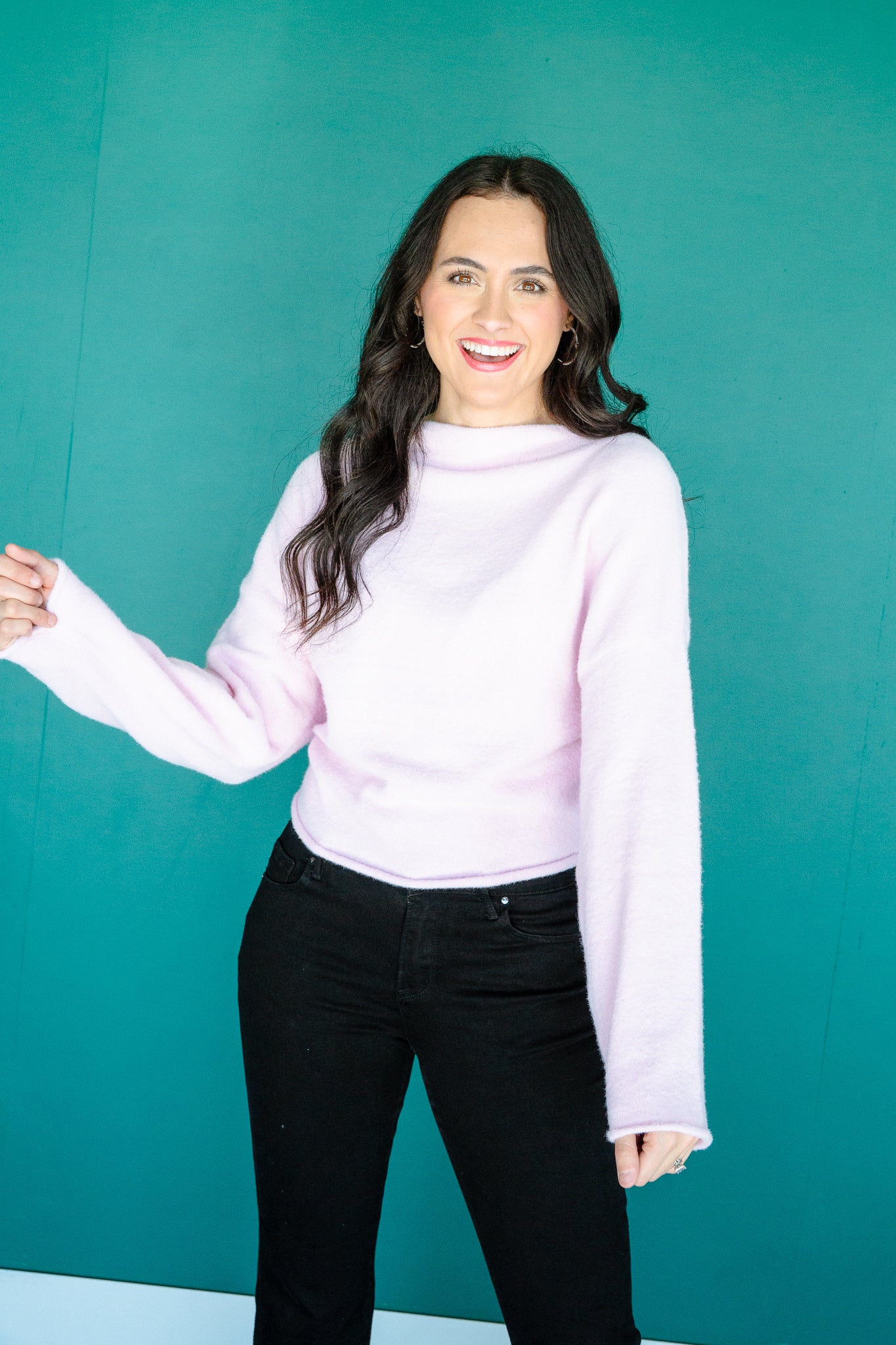 Sutton Boat Neck Sweater - Ice Pink