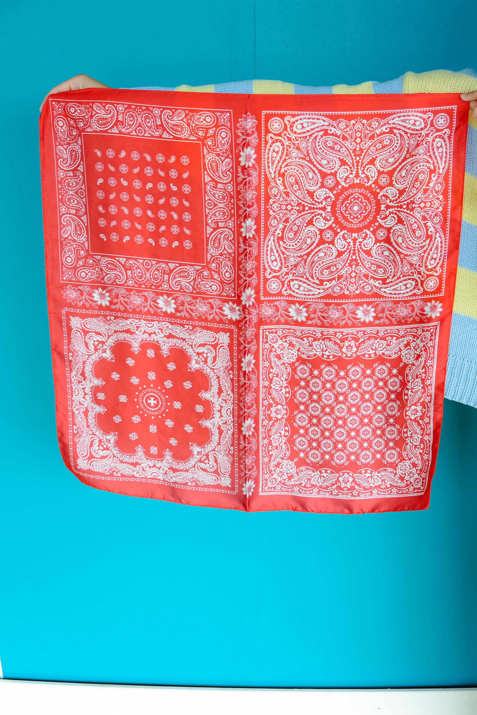 Red Bandana Paisly Scarf - True Red