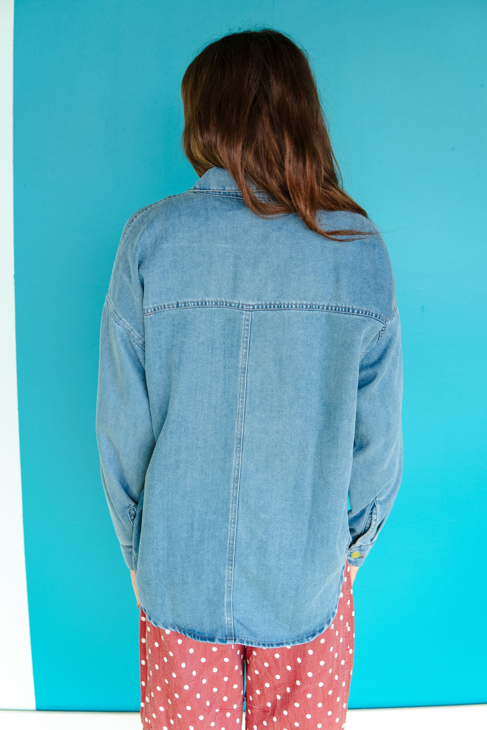 Falling for it Oversized Denim Jacket - Medium Wash