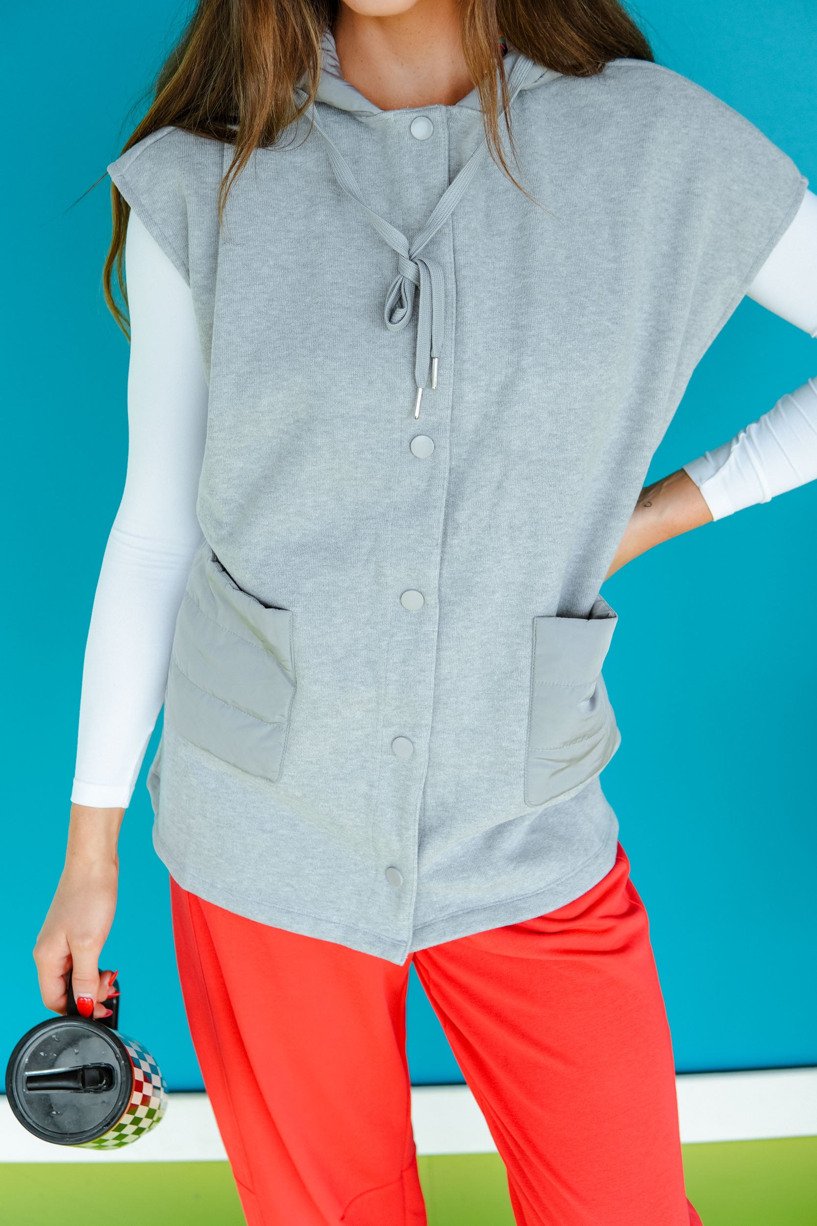 Soft Spot Hooded Vest - Dove Grey