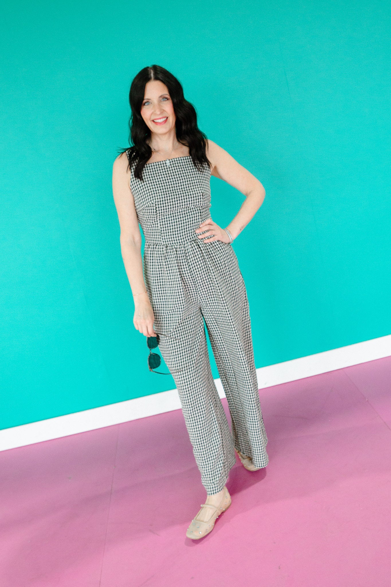 Isabelle Gingham Tie Back Jumpsuit