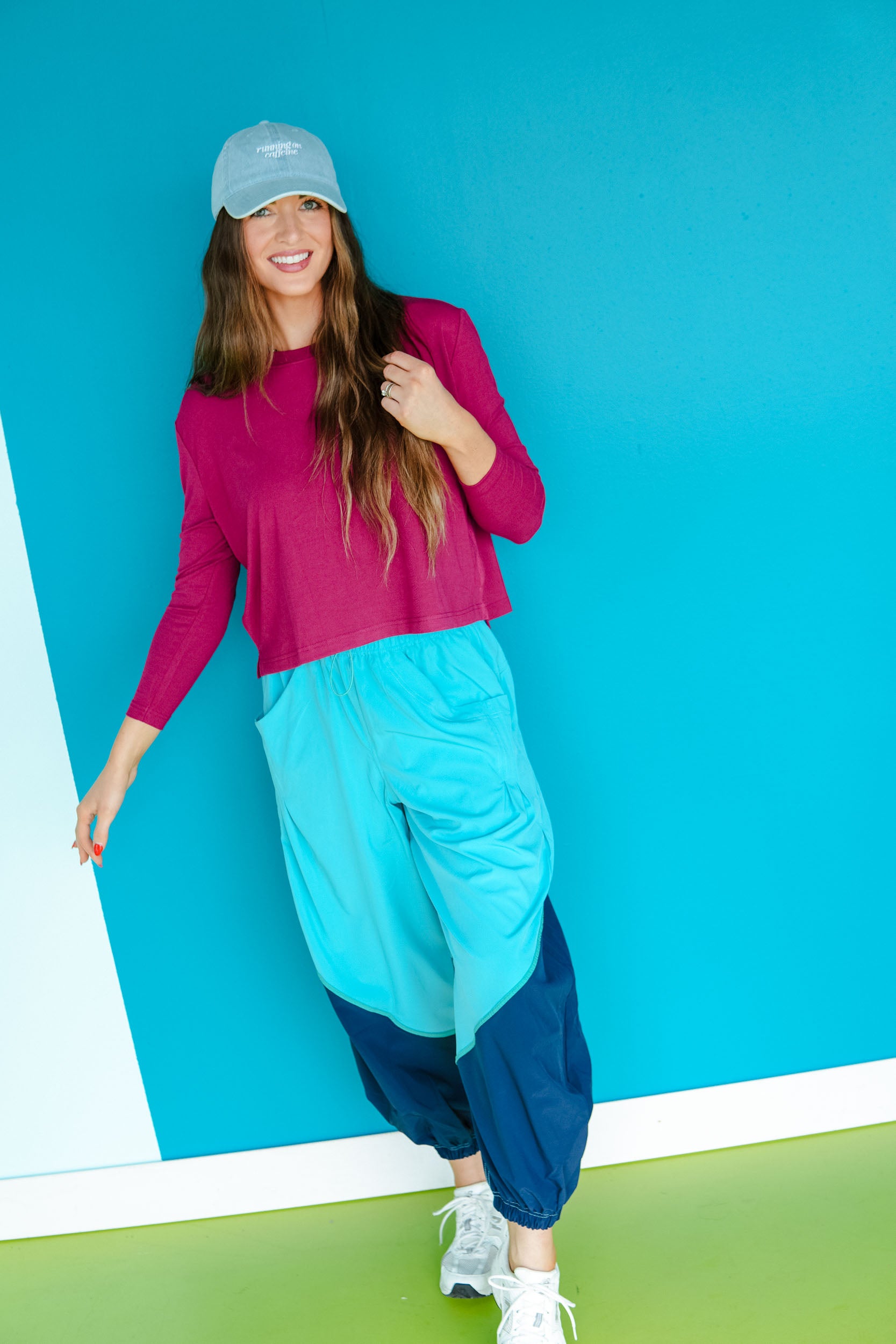 [Ellevate Basic] Blaire Boxy Long Sleeve - Cranberry