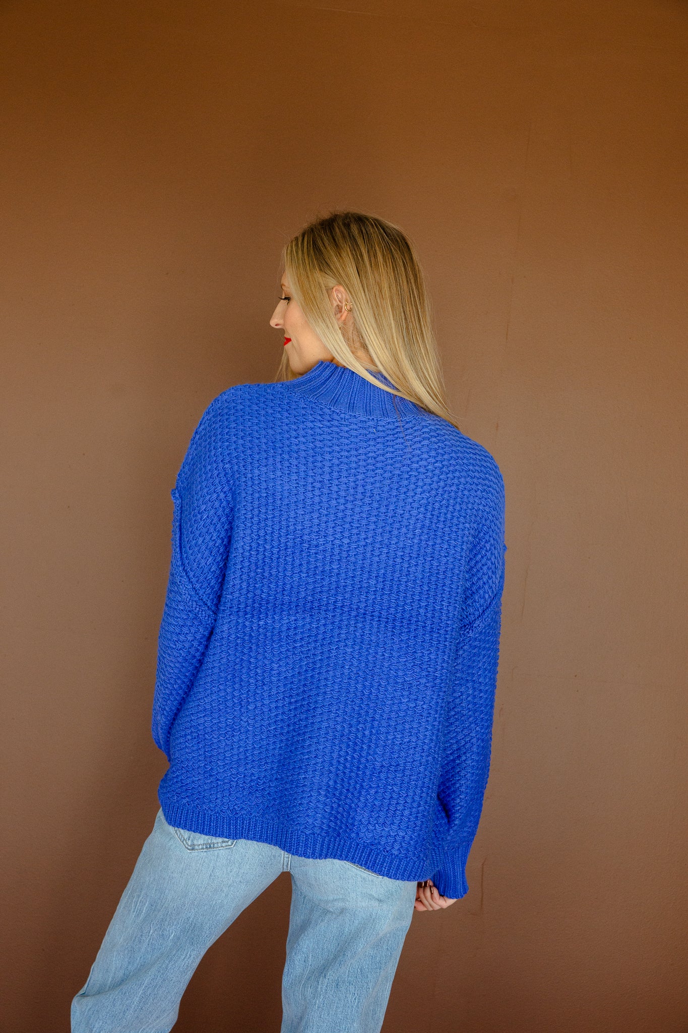 Fiona Oversized Textured Sweater - Bright Heliotrope