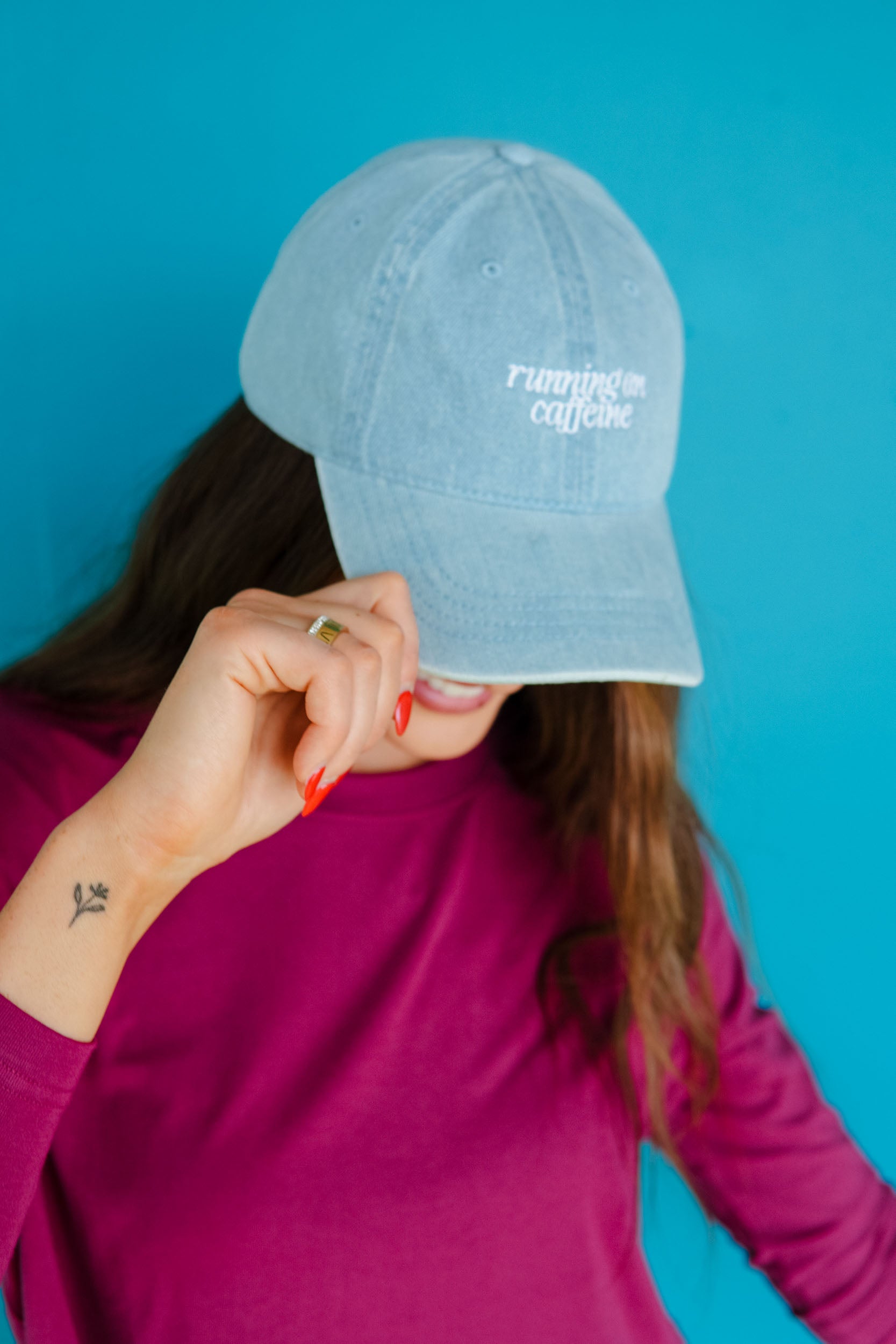 Running On Caffeine Dad Cap - Light Wash