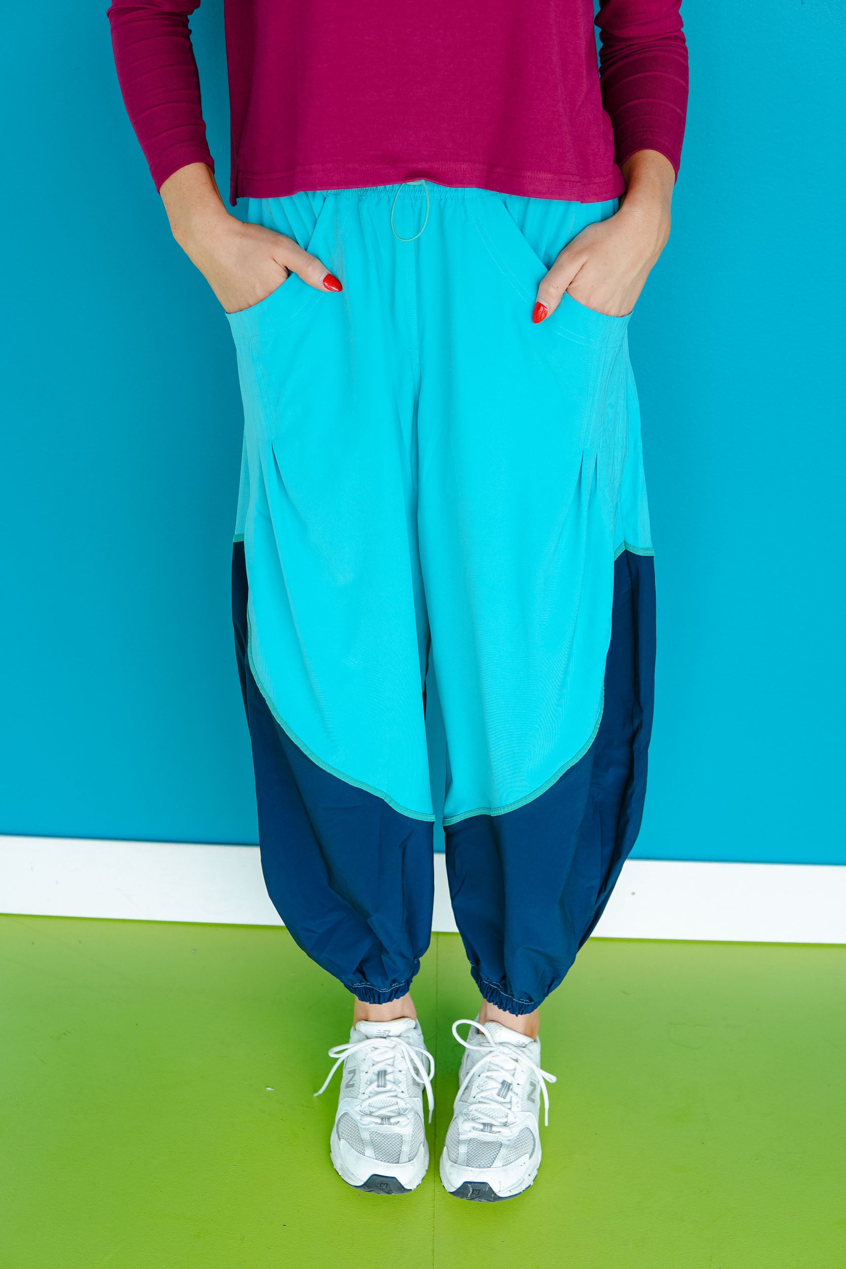 Fast Track Color Block Jogger - Bright Blue + Navy