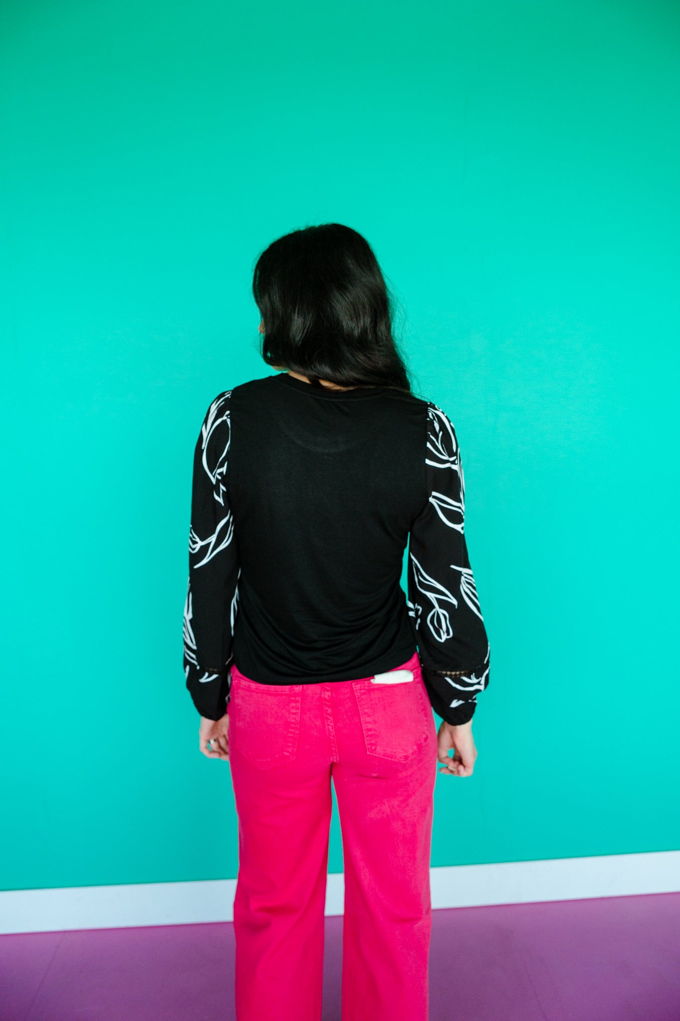 Tianna Long Sleeve Blouse - Black