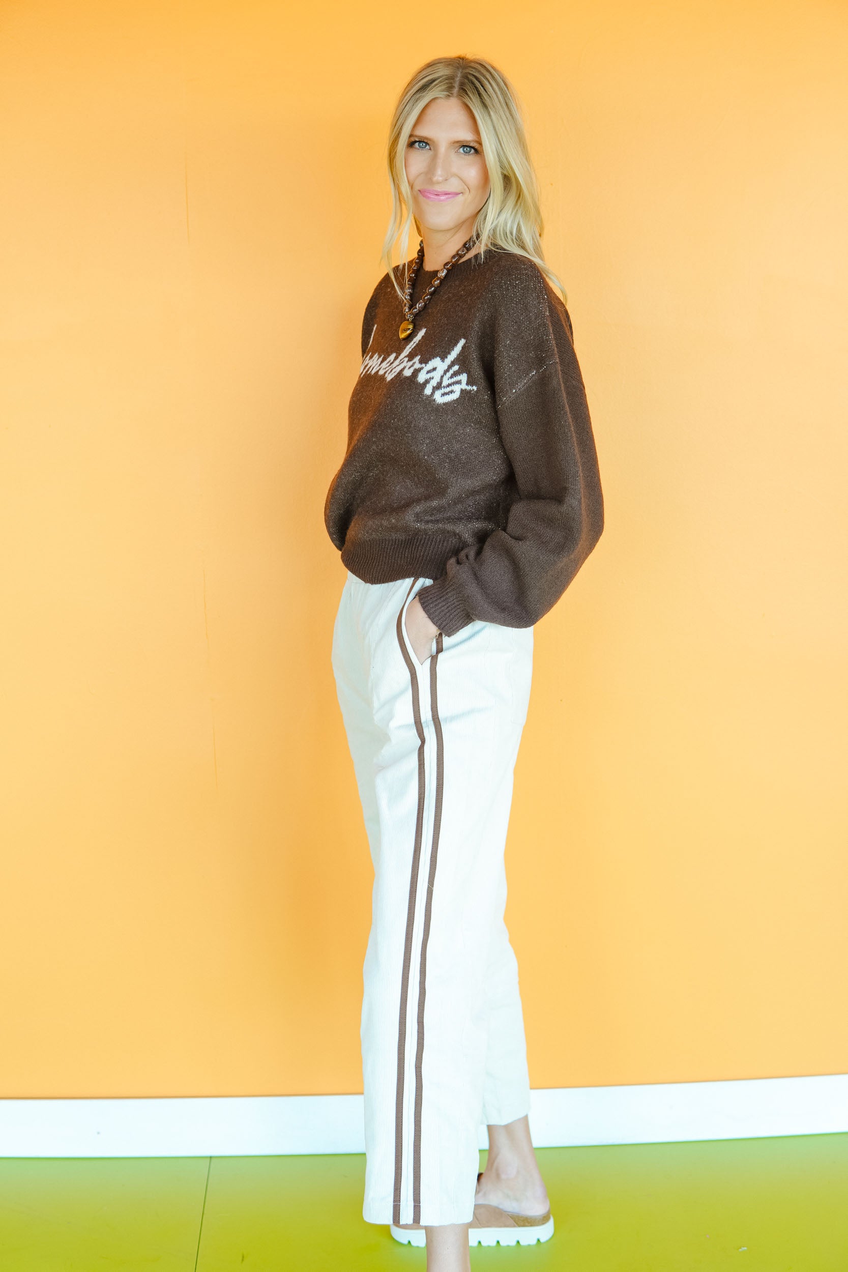 Maggie Corduroy Pants - Cream + Chocolate