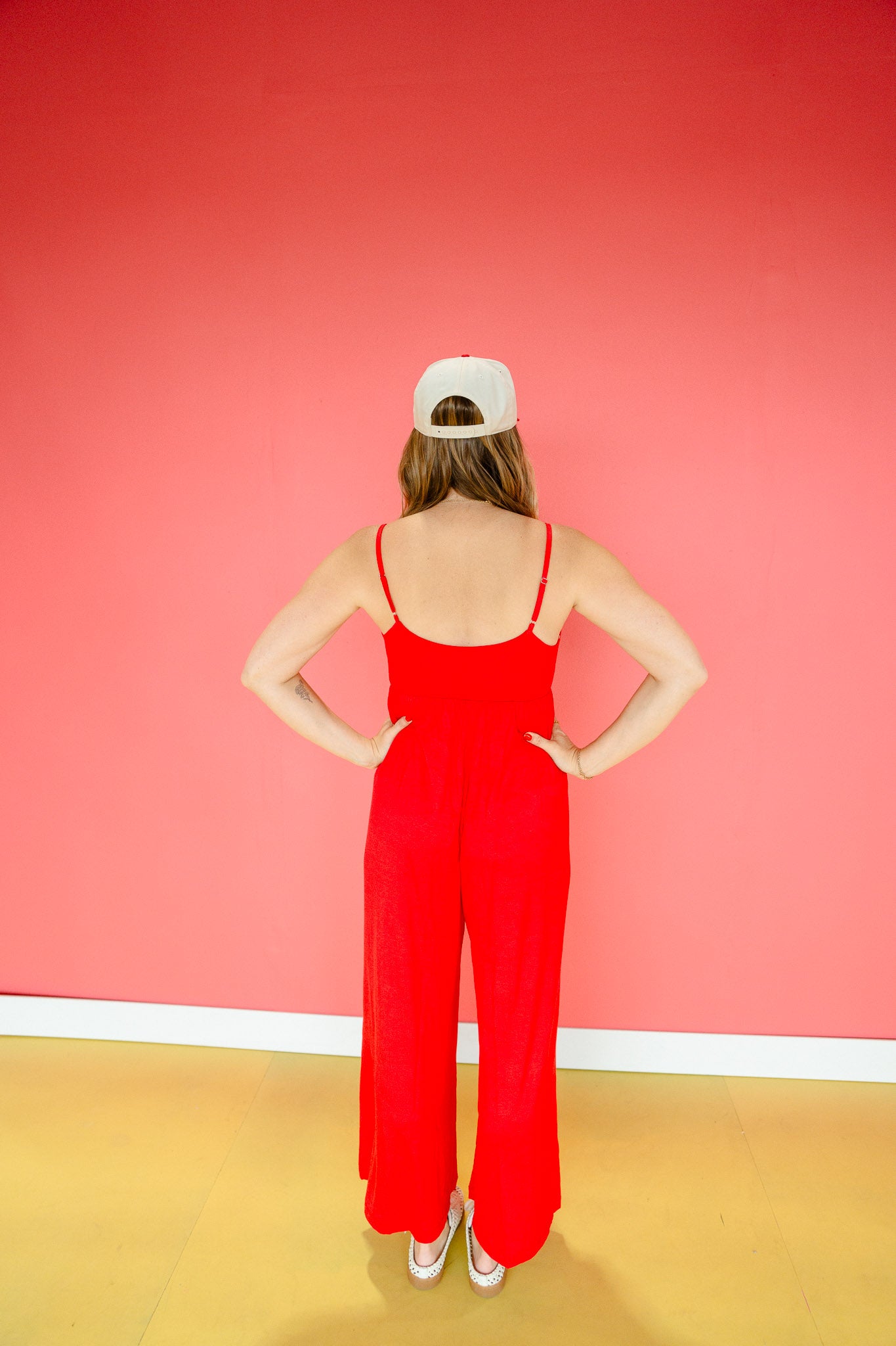 Krystine Wide Leg Jumpsuit. - True Red