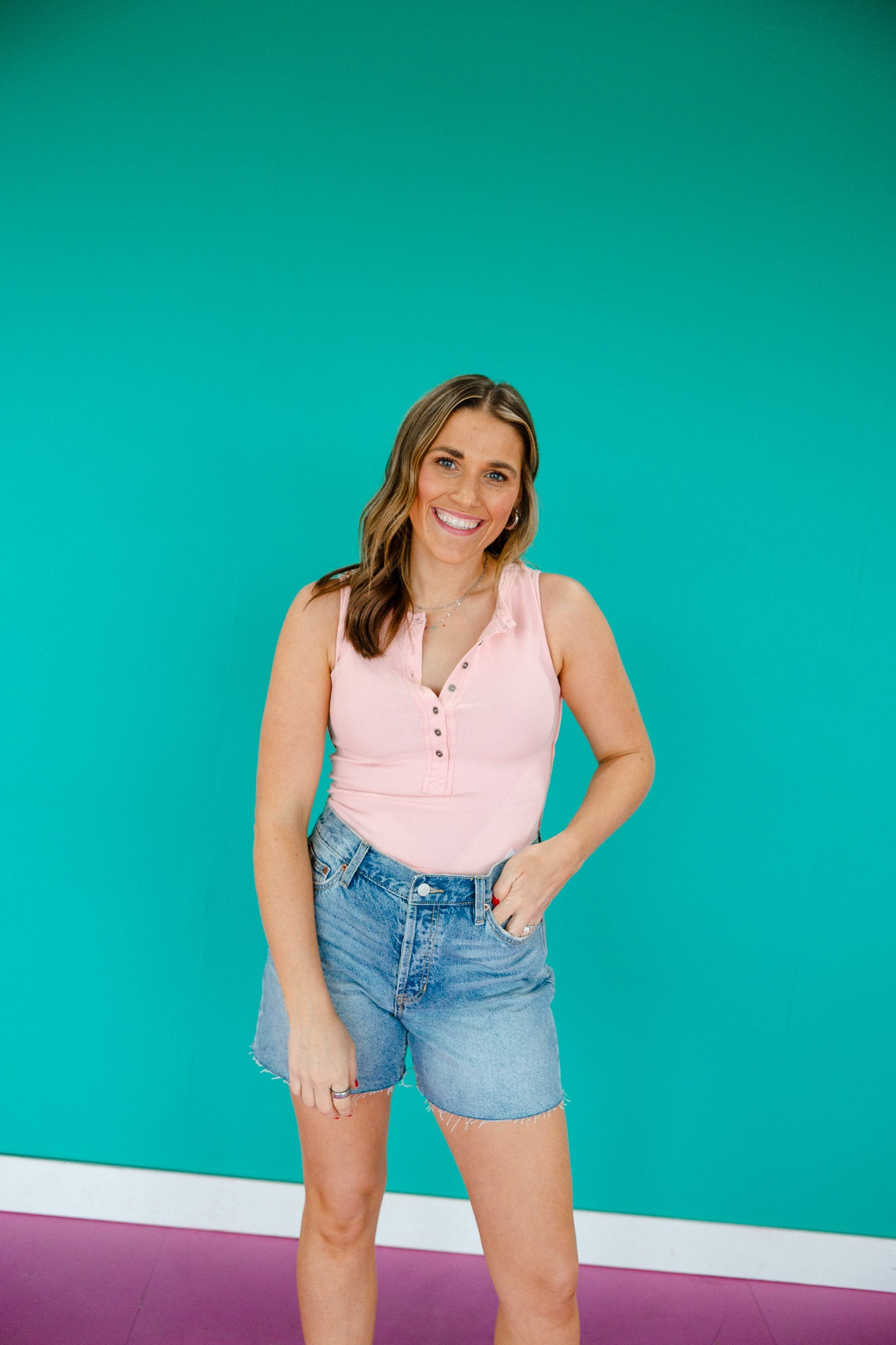 Grace Ribbed Henley Tank
