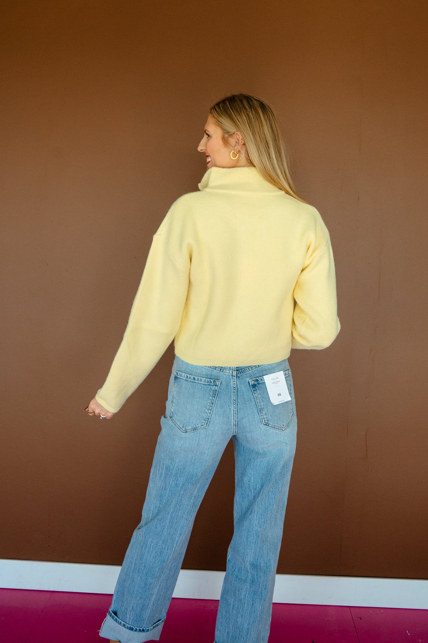 Talulah Zip Up Sweater - Butter Yellow